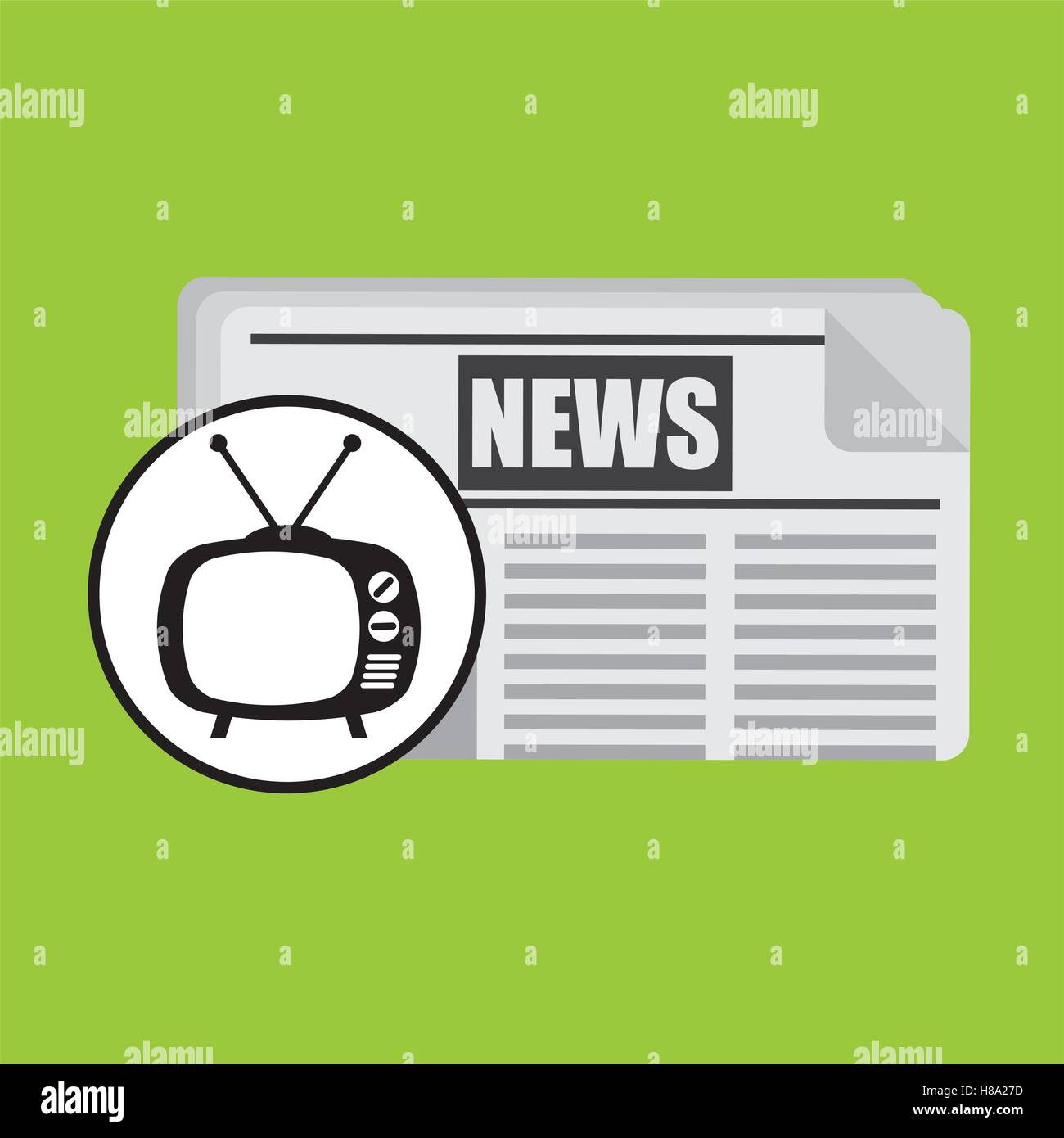 concept news tv retro icon graphic vector illustration eps 10 Stock ...