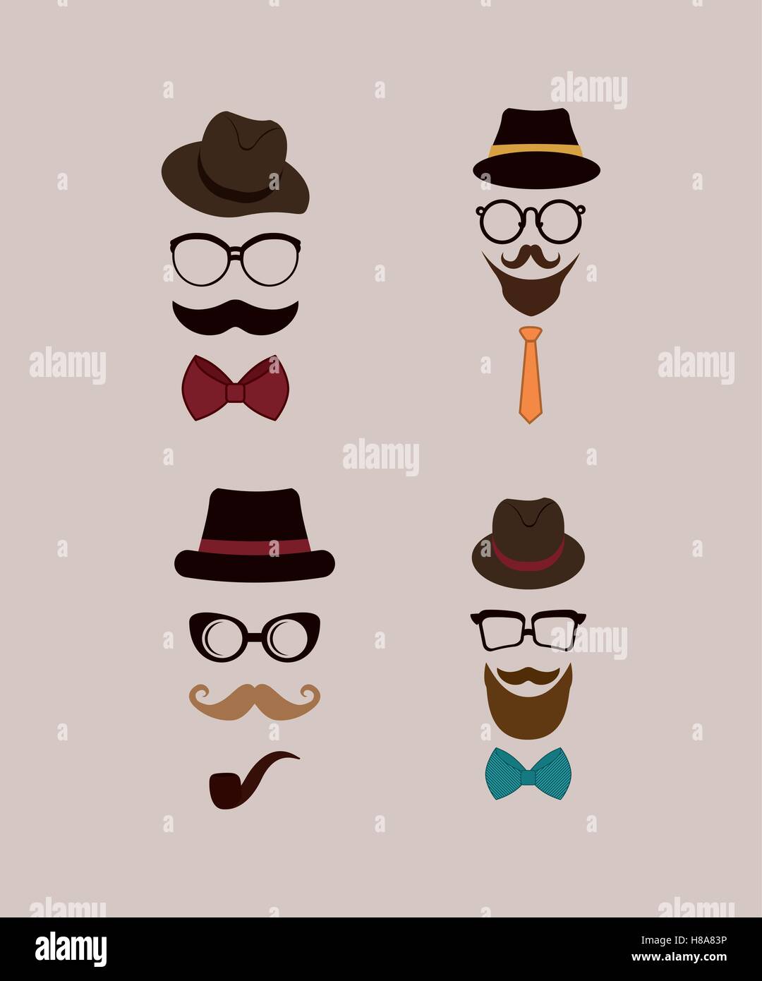 Hat bowtie hipster style fashion hi-res stock photography and images ...