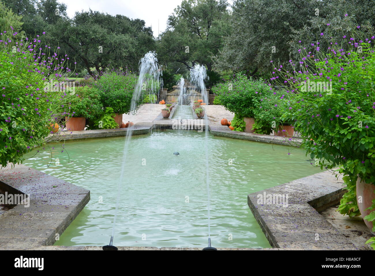 A Water feature at a botanical gardens in Texas Stock Photo Alamy