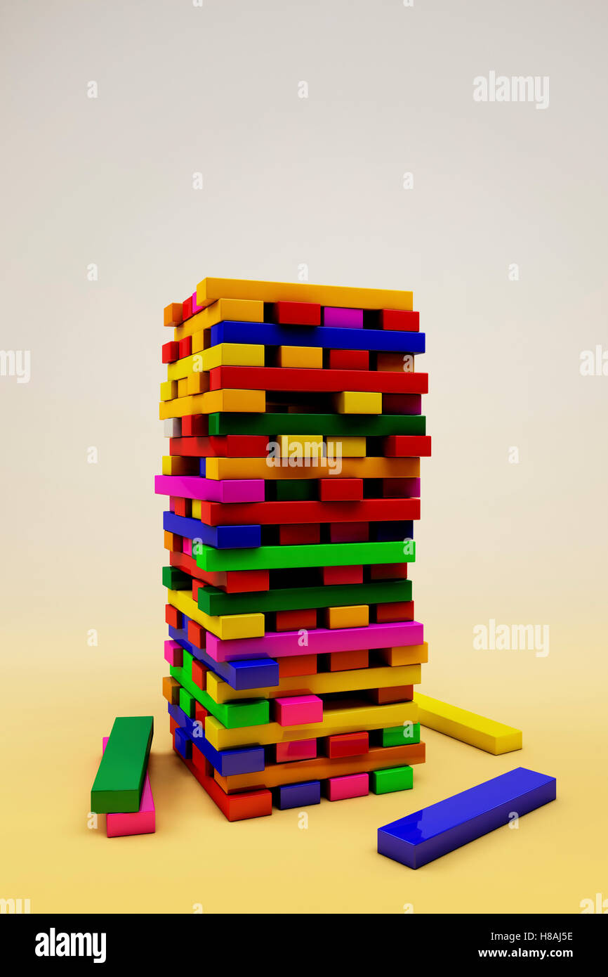 stack of toy blocks Stock Photo Alamy