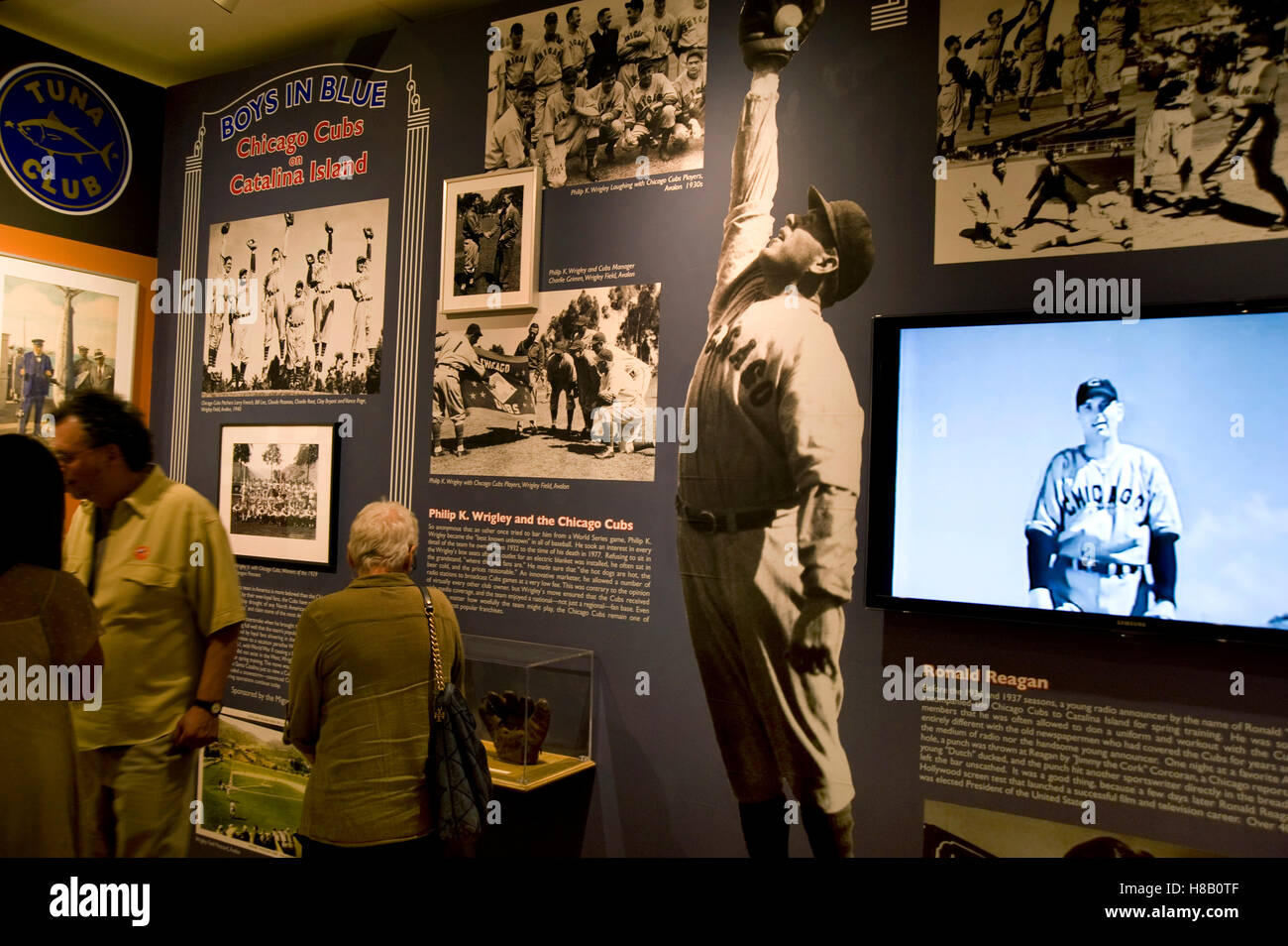 Display about the Chicago Cubs historic Spring Training baseball facility at the Catalina Island