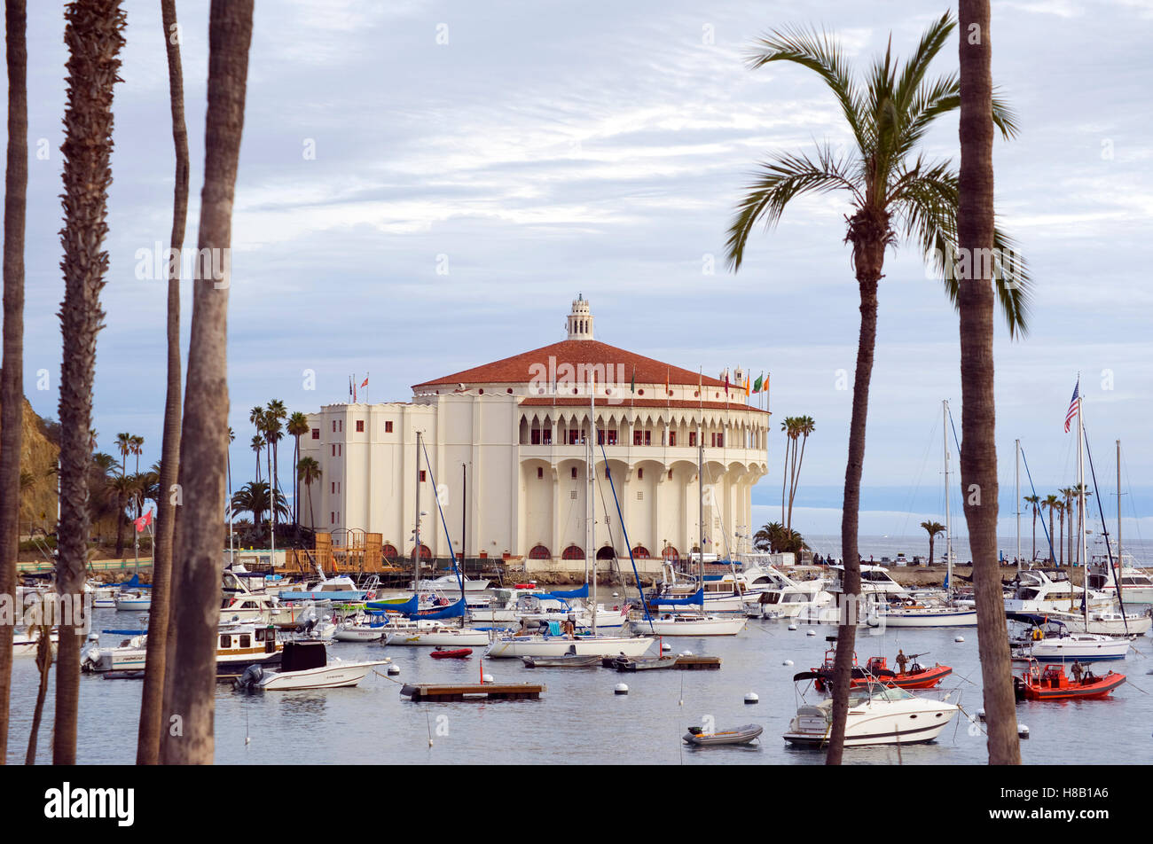 The Avalon Ballroom / Casino on Catalina Island  off the coast of Southern California Stock Photo