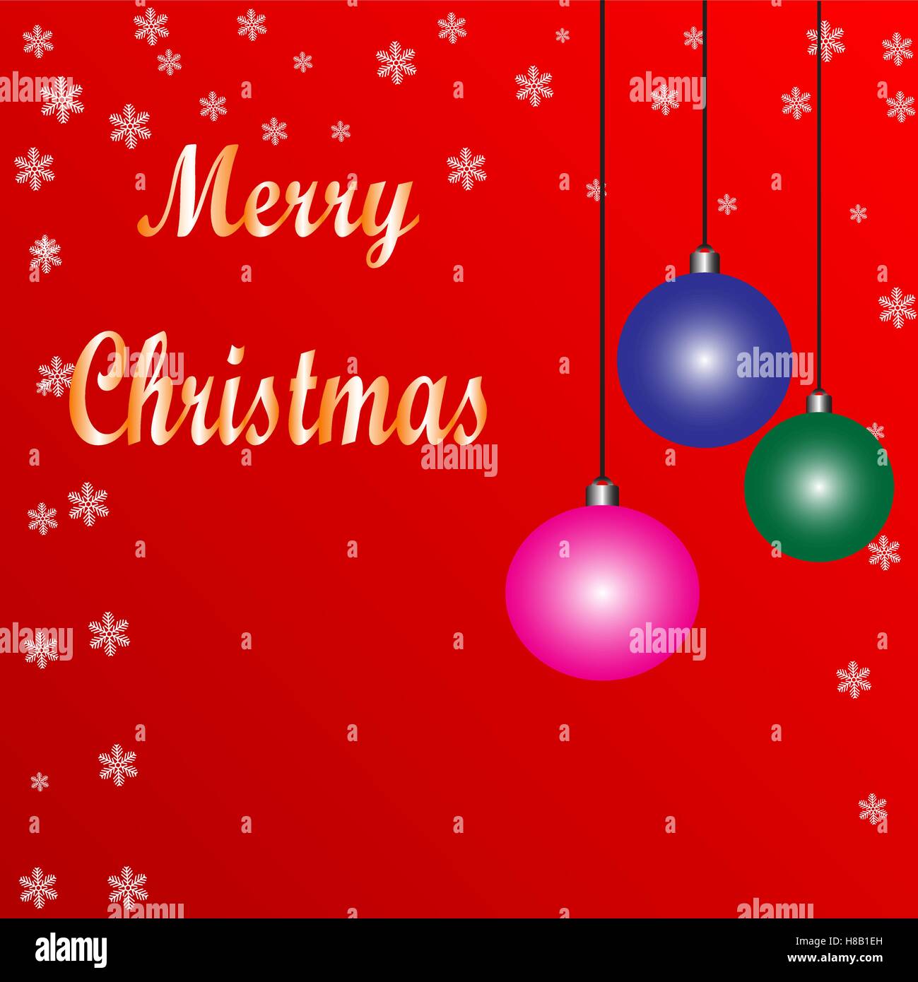 Christmas red background with fir branches and balls. Vector ...