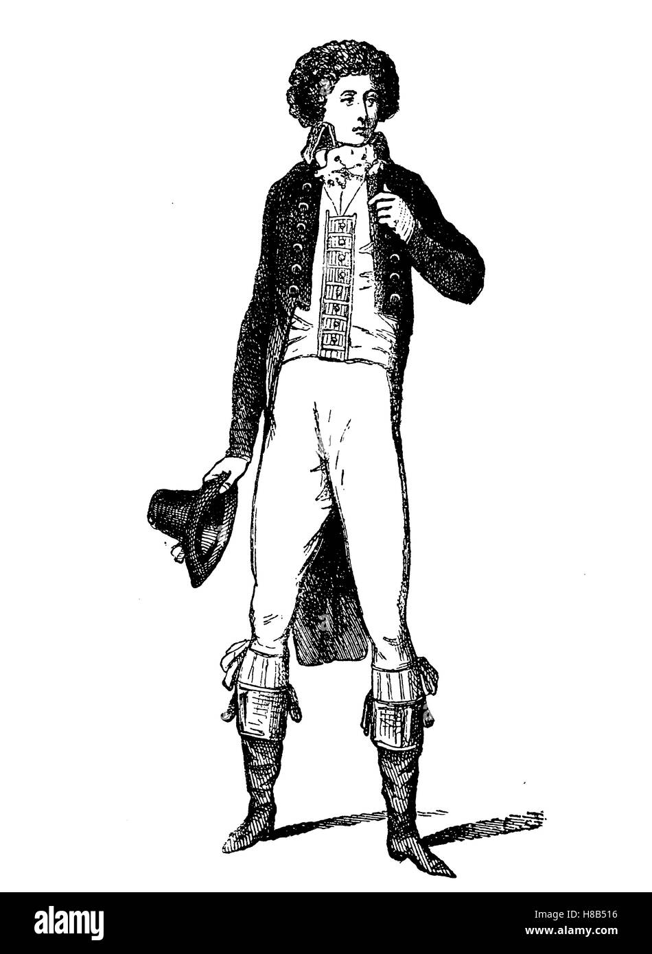 Elegant patriot of the French Revolution, 1790, History of fashion, costume story Stock Photo