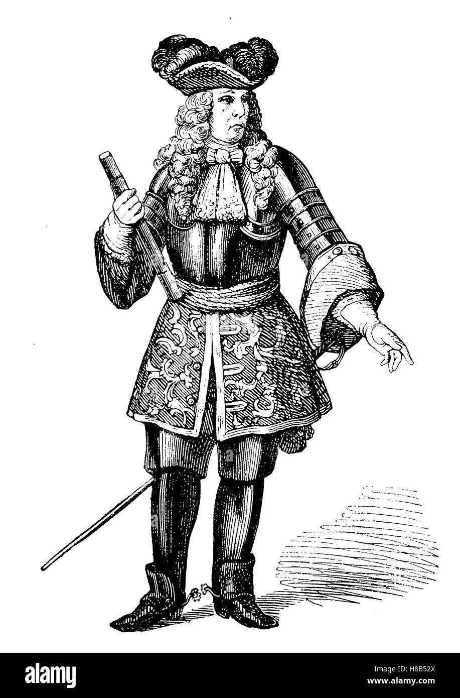Austria, General um 1690, war costume, History of fashion, costume story Stock Photo