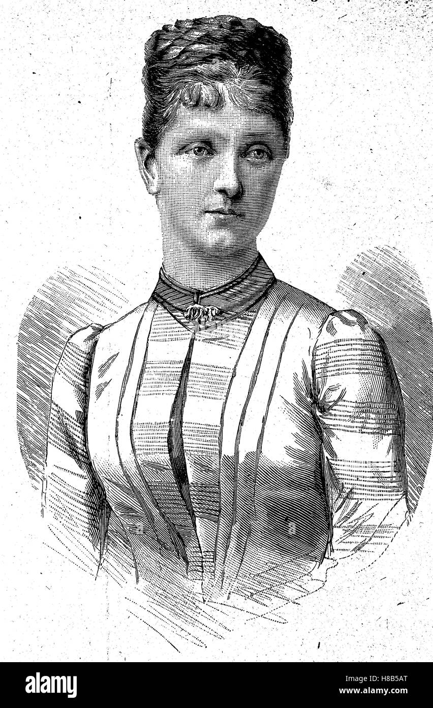 Archduchess Maria Theresa of Austria, born 1862, Woodcut from 1892 Stock Photo