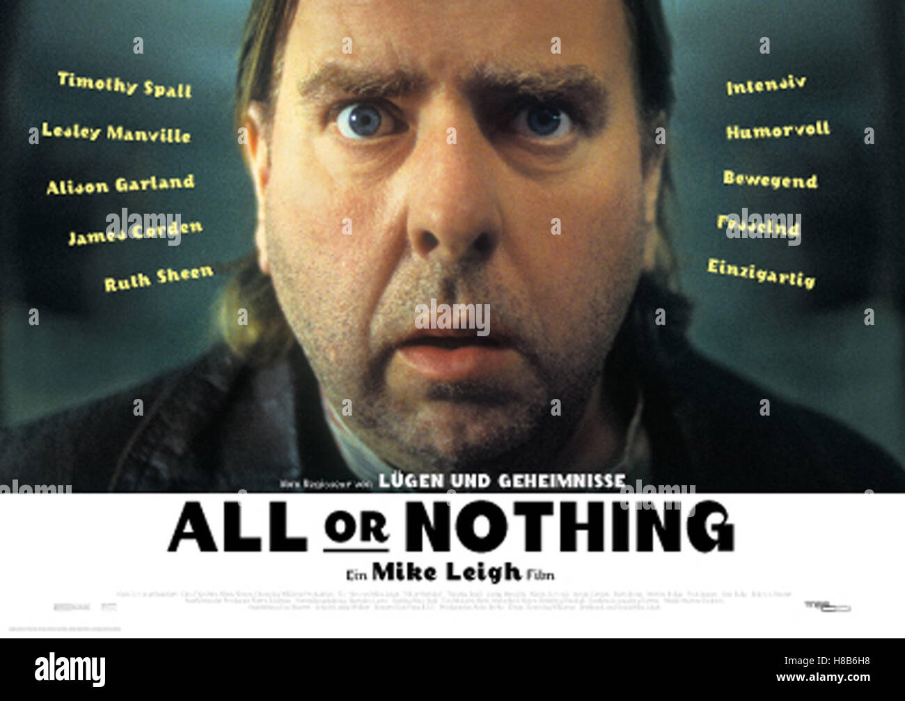 All Or Nothing, (ALL OR NOTHING) GB-F 2002, Regie: Mike Leigh, TIMOTHY SPALL, Key: Plakat Stock Photo