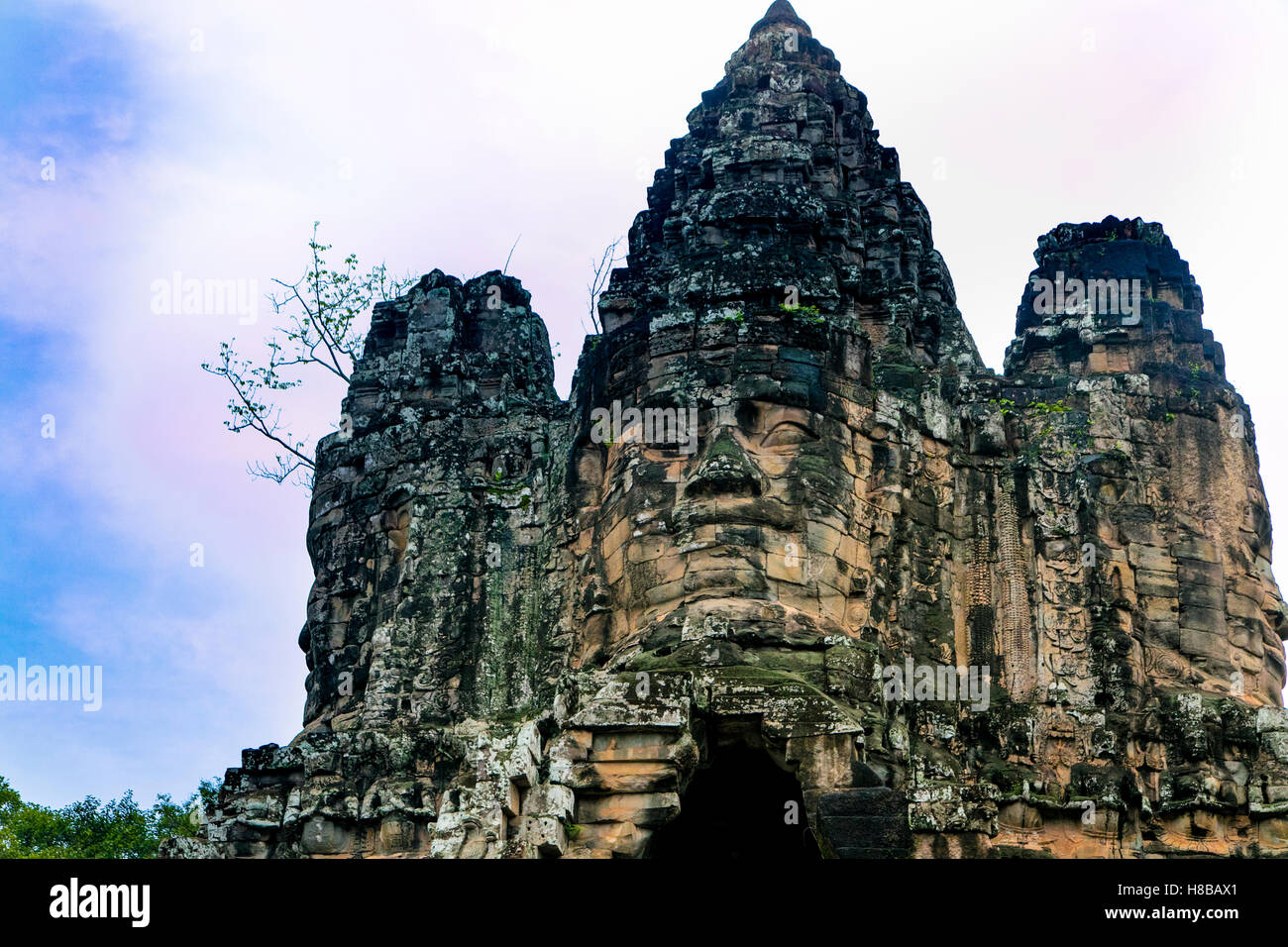 Devas statues, Bridge to Angkor Thom, Angkor, Siem Reap, Cambodia Stock ...