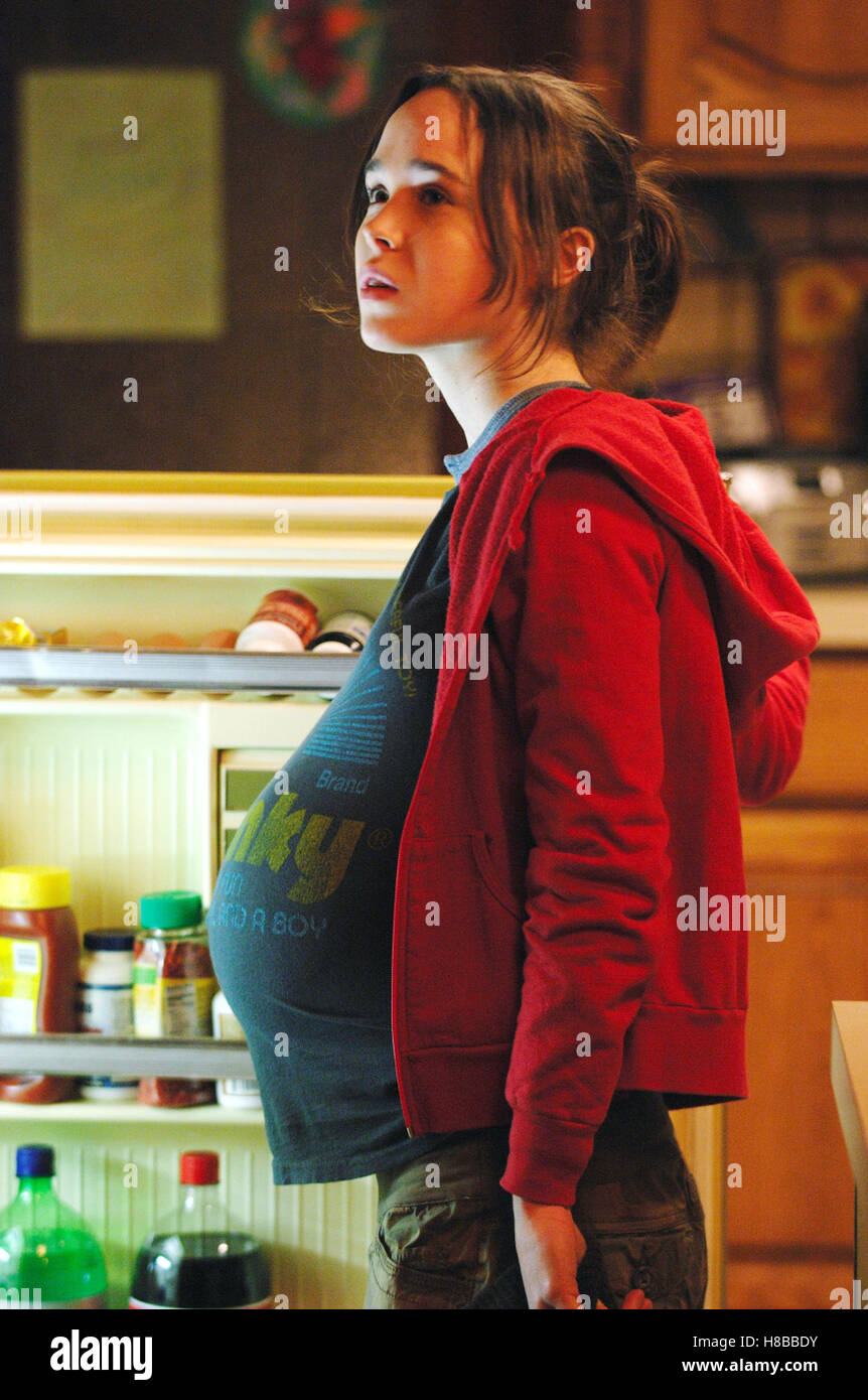 Juno, (JUNO) USA 2007, Regie: Jason Reitman, ELLEN PAGE, Key: Teenager, schwanger, Schwangerschaft, Schwangere, Babybauch Stock Photo