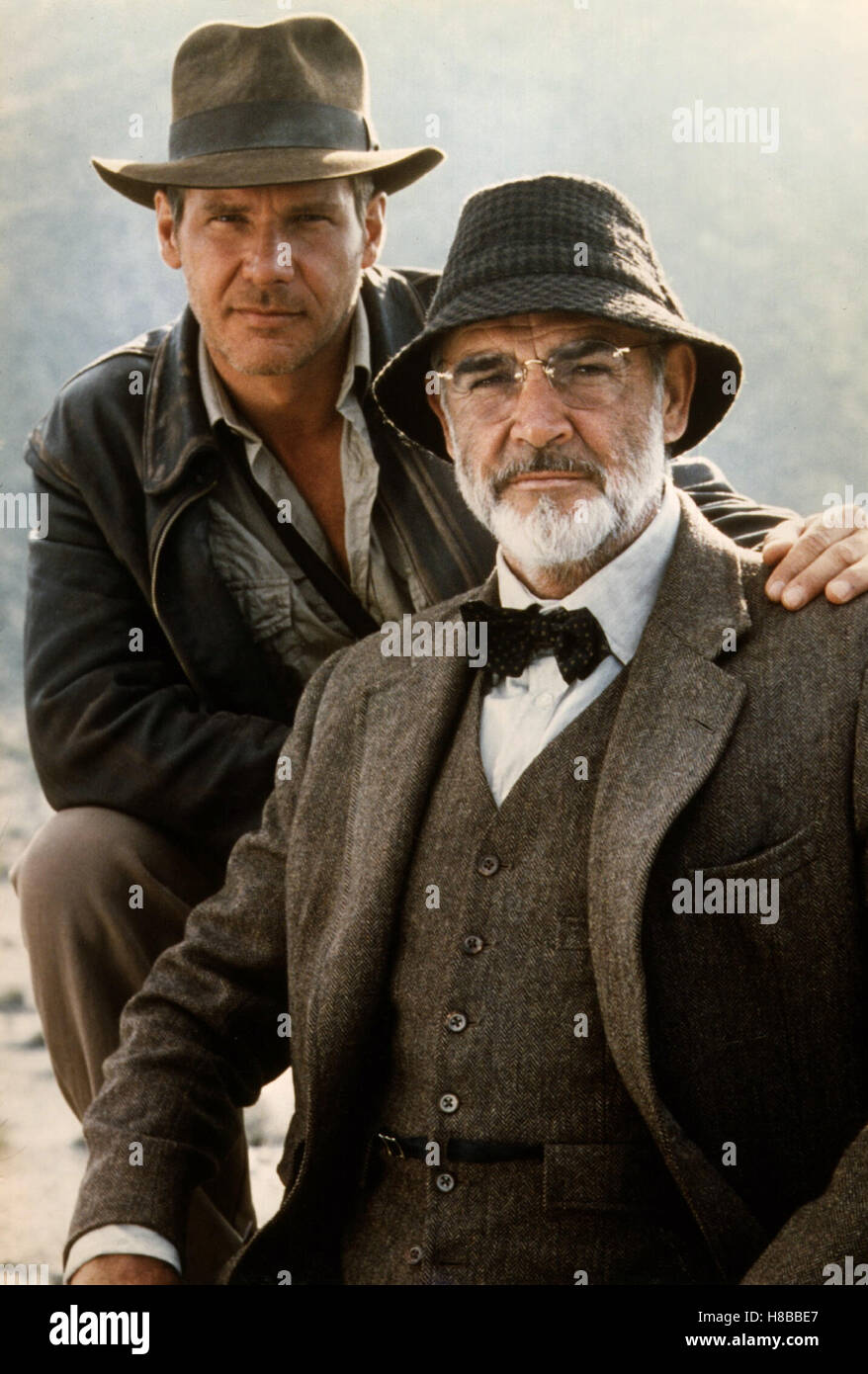Indiana Jones und der letzte Kreuzzug, (INDIANA JONES AND THE LAST CRUSADE) USA 1989, Regie: Steven Spielberg, HARRISON FORD, SEAN CONNERY, Key: Hüte, Tweed, Brille, Fliege Stock Photo
