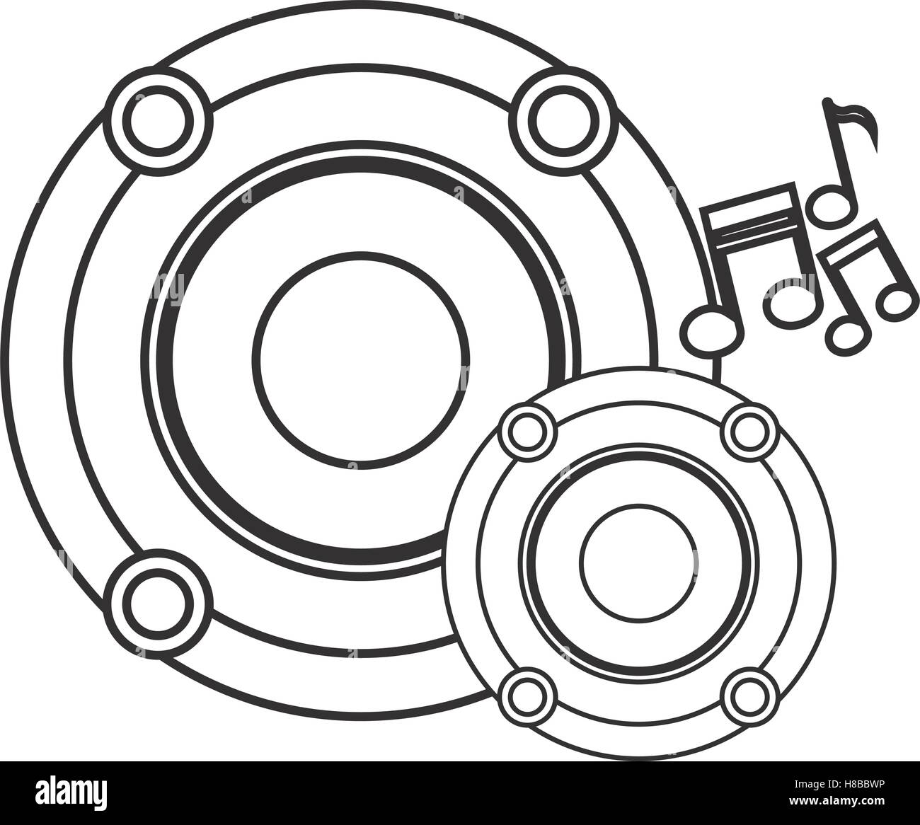 Isolated music note and speaker design Stock Vector