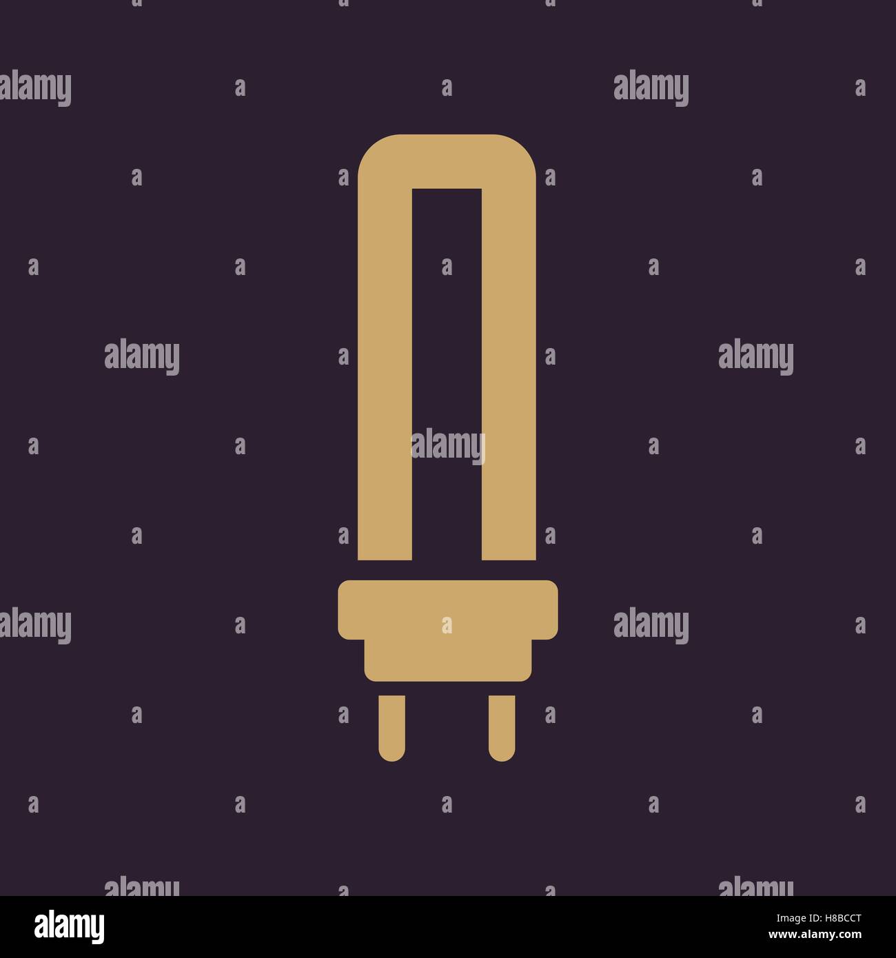 The fluorescent light bulb icon. Lamp and bulb, lightbulb symbol.UI