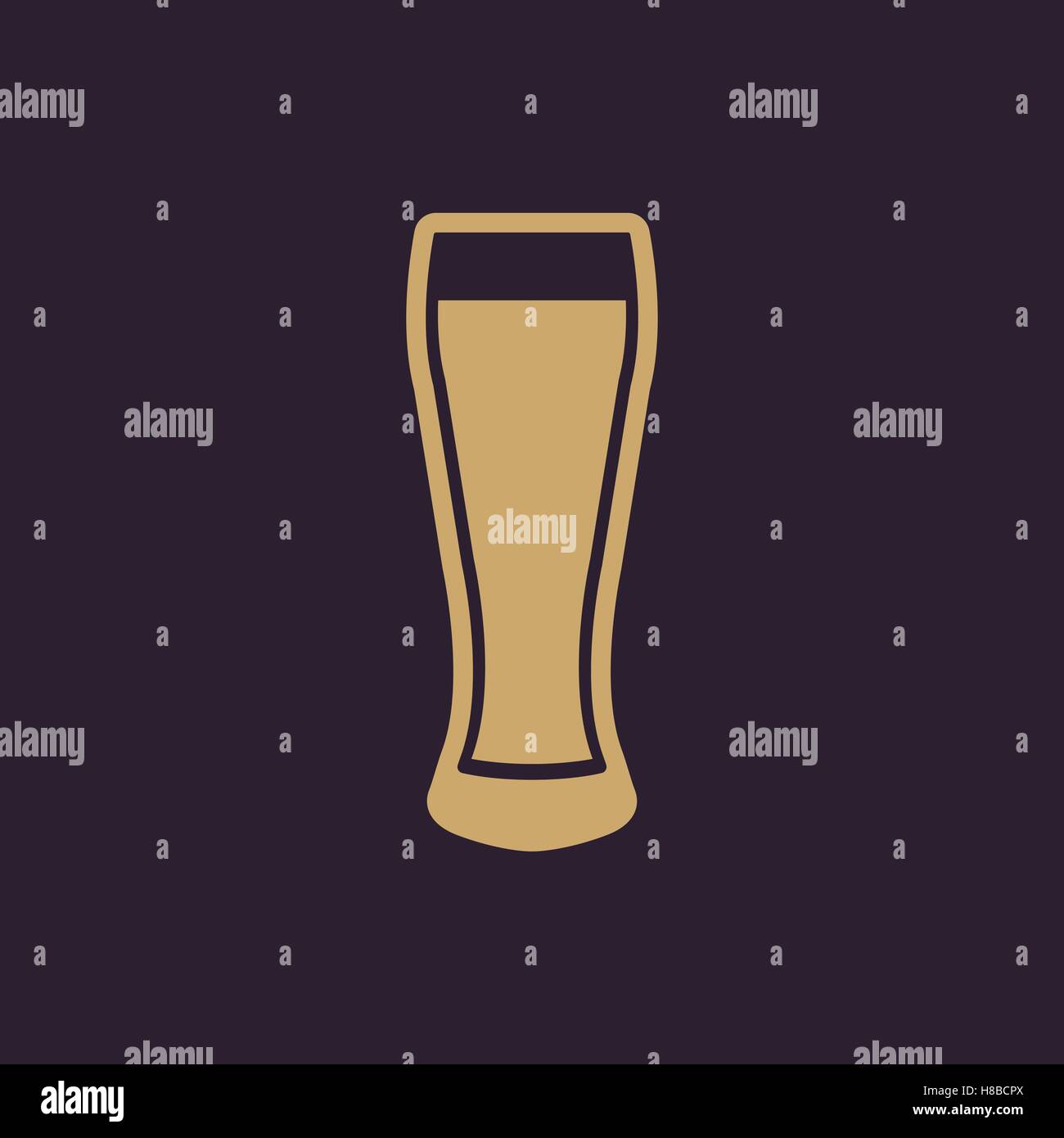 Glass of beer icon. Beer and pub, bar symbol. UI. . Logo. Sign. Flat design. App.Stock vector