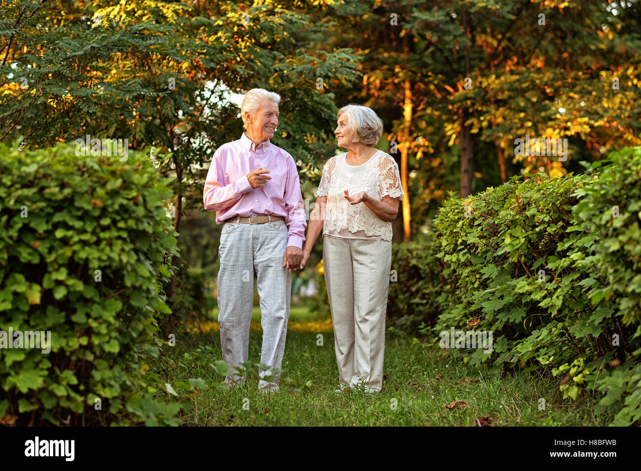 senior couple in the park Stock Photo - Alamy