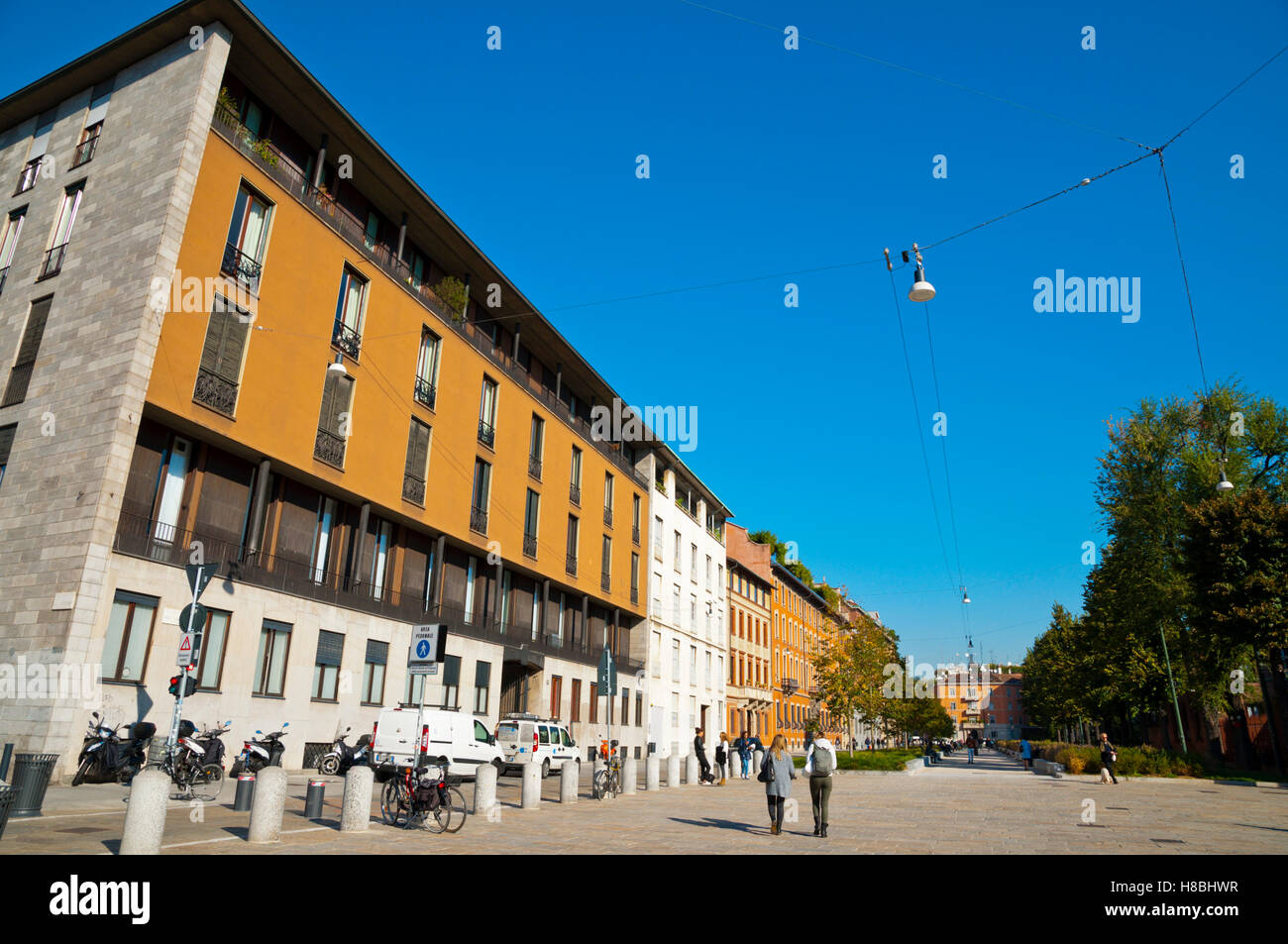 Piazza Sant'Ambrogio, Milan, Lombardy, Italy Stock Photo