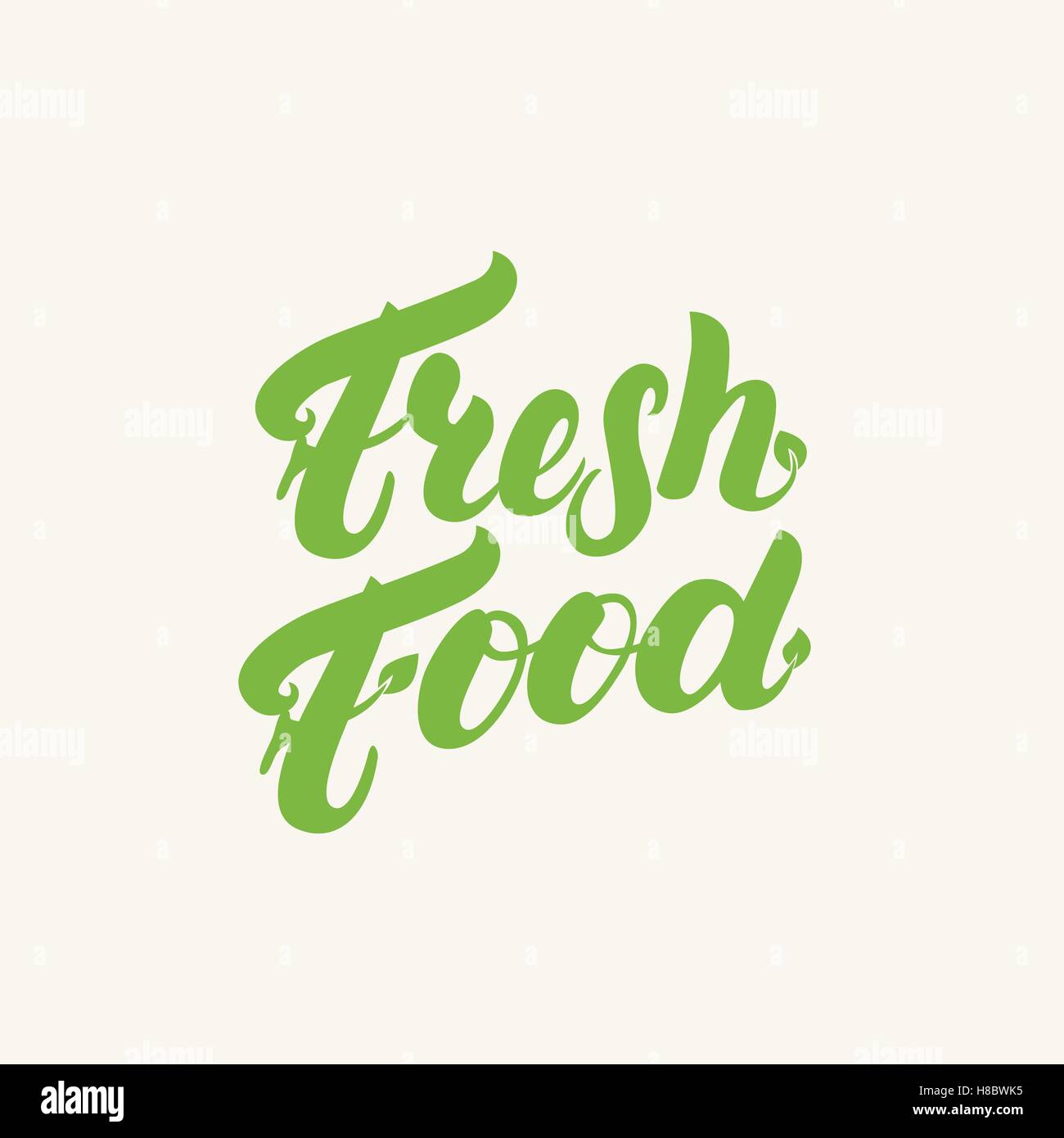 Fresh food hand written lettering logotype, label, badge. Modern brush ...