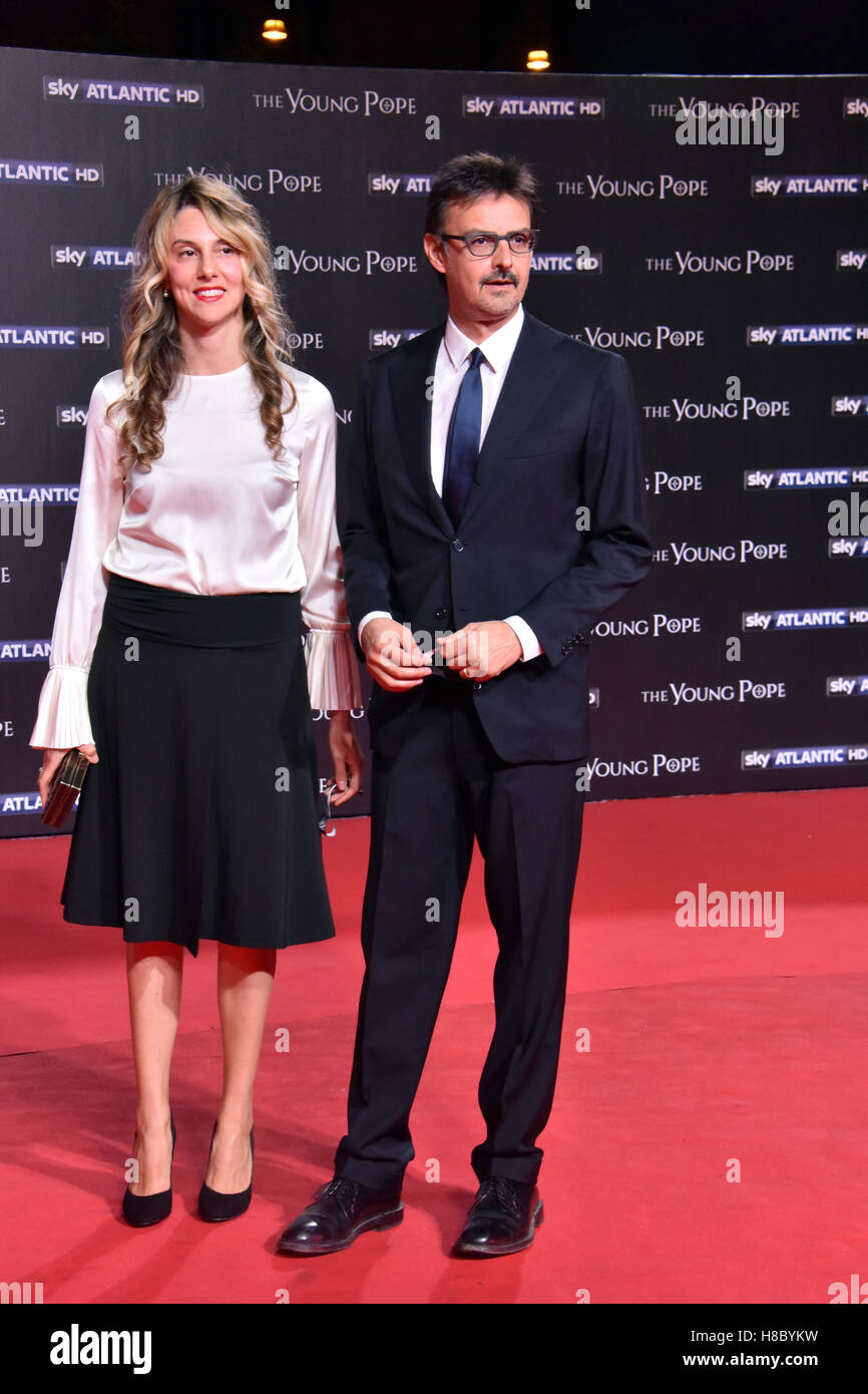 Marianna Madia and Mario Gianani attending the photocall and preview screening of The Young Pope at The Space Cinema Moderno in Rome Italy. Featuring Marianna Madia Mario Gianani Where Rome Italy When