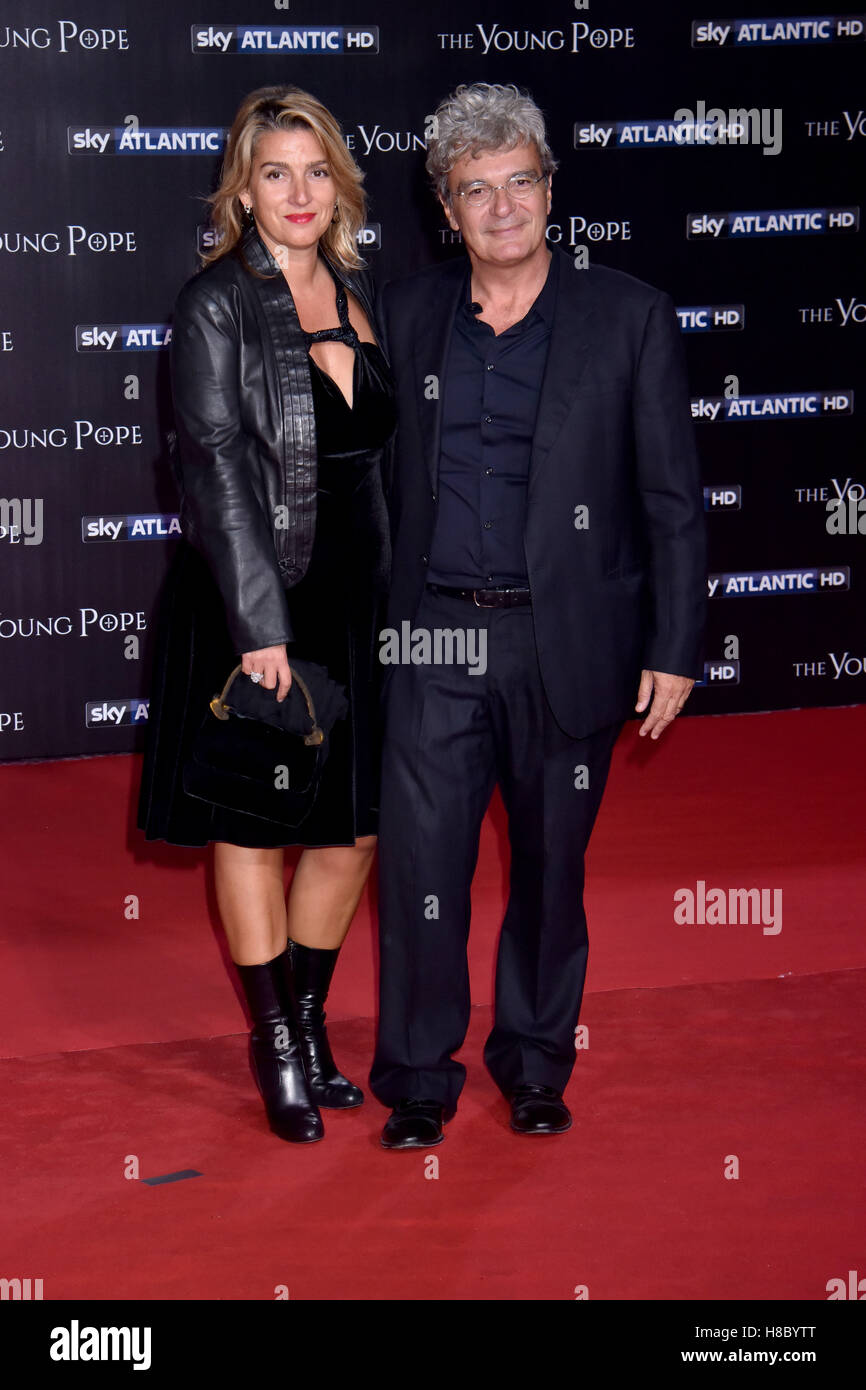 Ippolita Di Majo and Giorgio Mario Martone attending the photocall and preview screening of 'The Young Pope,' at The Space Cinema Moderno in Rome, Italy.  Featuring: Ippolita Di Majo, Giorgio Mario Martone Where: Rome, Italy When: 09 Oct 2016 Credit: IPA/ Stock Photo