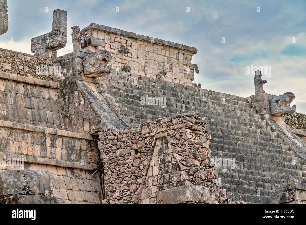 Temple of the Warriors Chichen  Itza Mexico Stock Photo