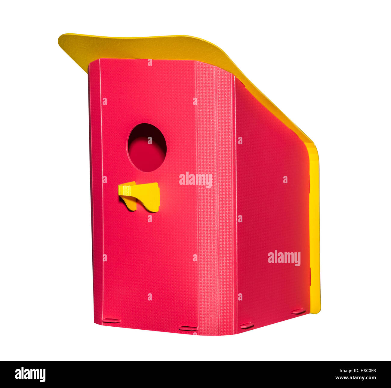 Plastic birdhouse isolated Stock Photo