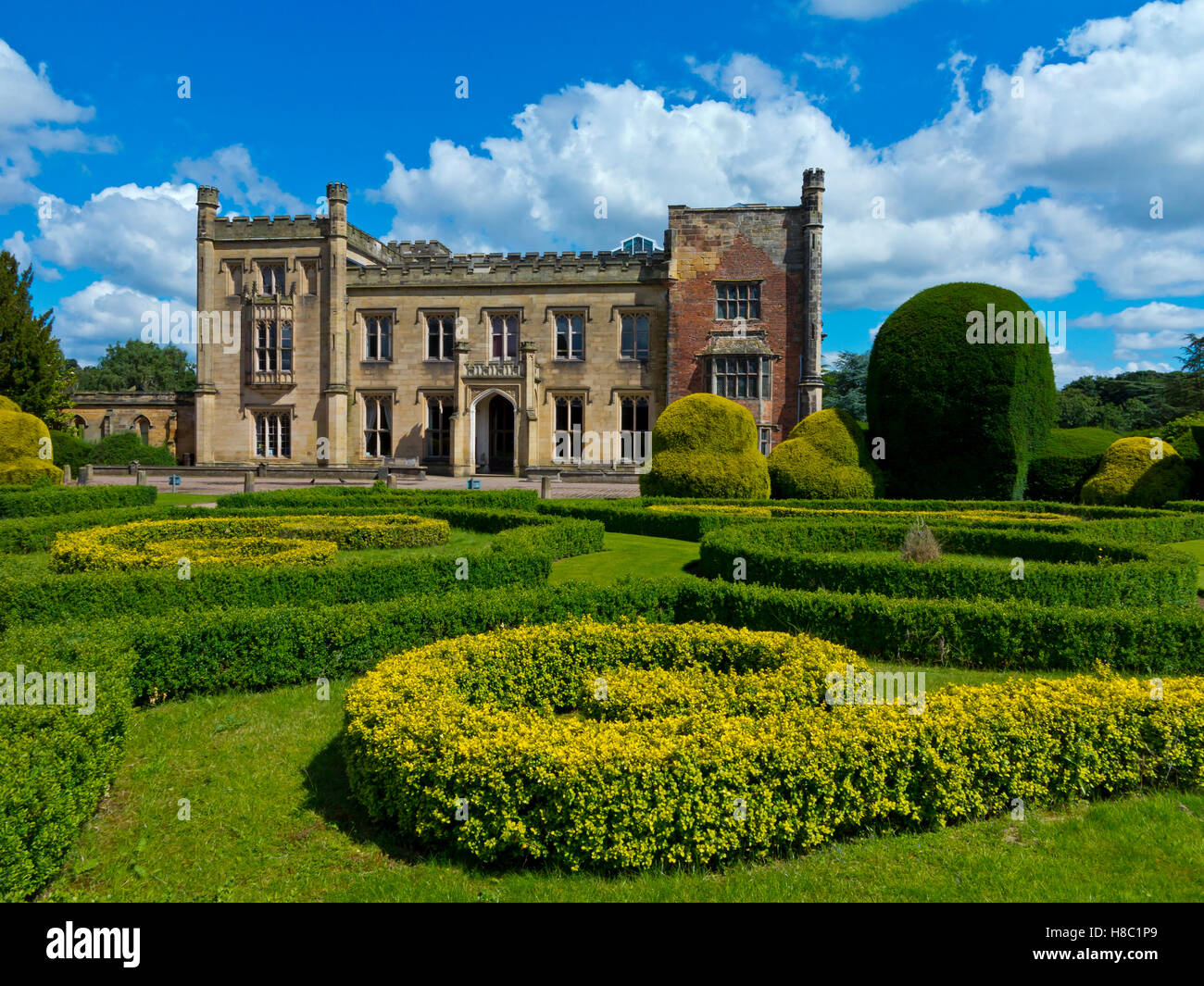 Parterre at Elvaston Castle a gothic revival stately home in grounds of Elvaston Country Park