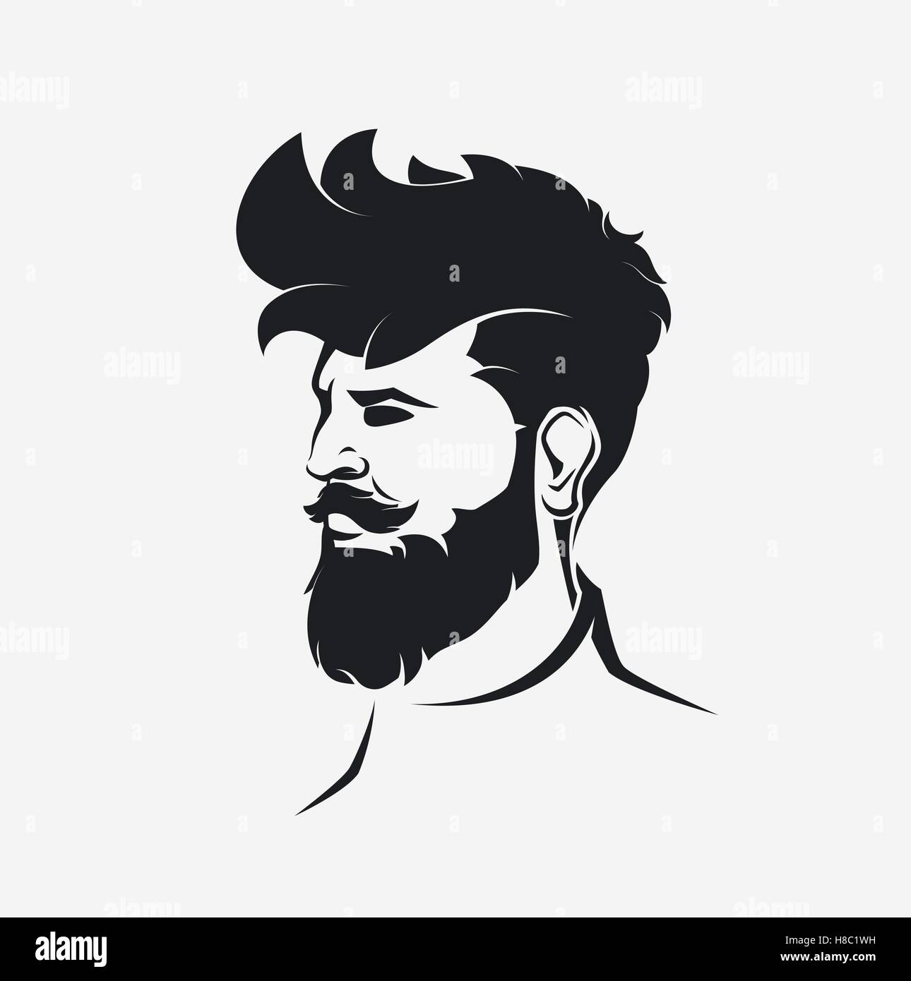 icons hairstyles beard and mustache hipster Stock Vector Image & Art ...