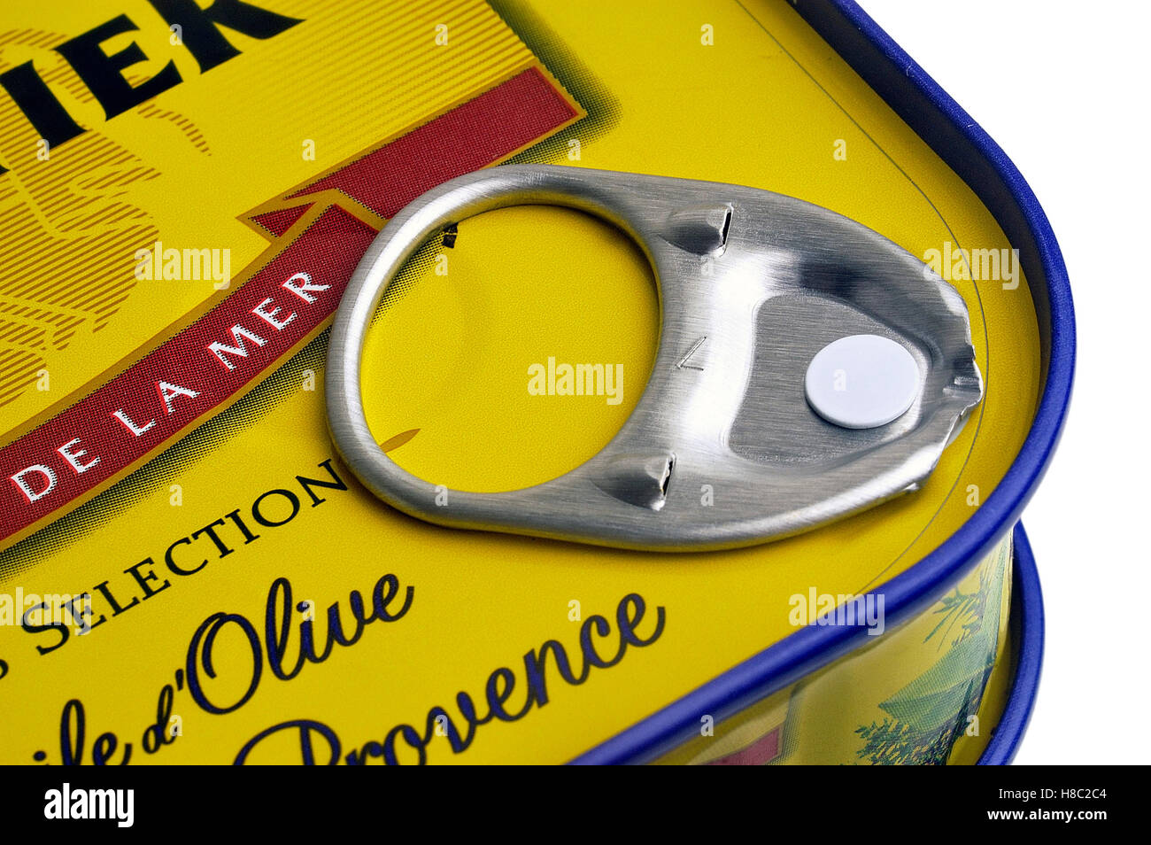 preserves industrial sardines in oil photographed in studio on white