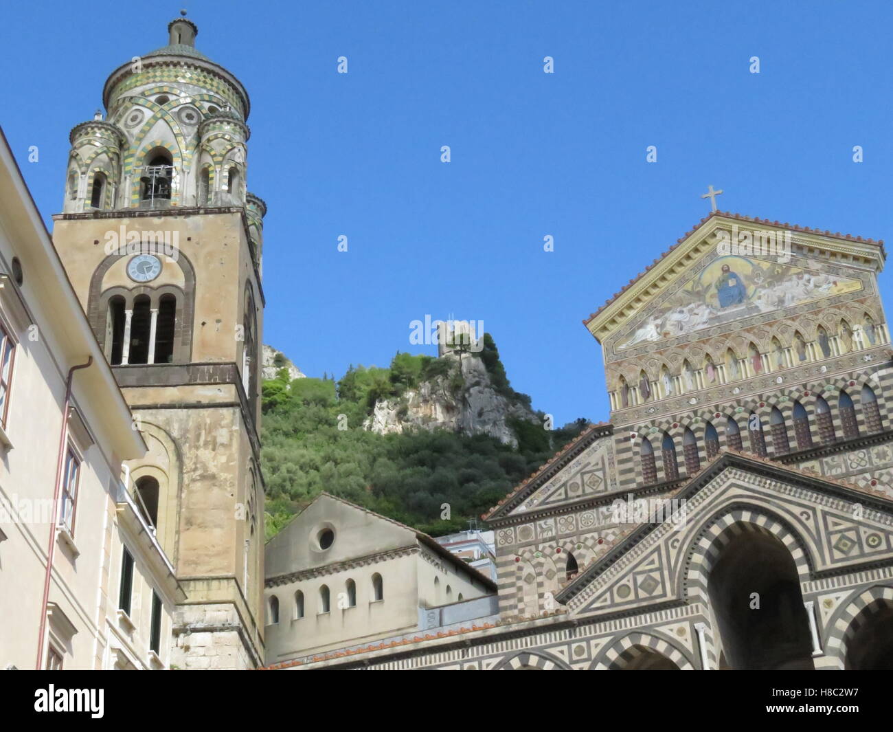 Duomo di Amalfi in Amalfi large church Stock Photo
