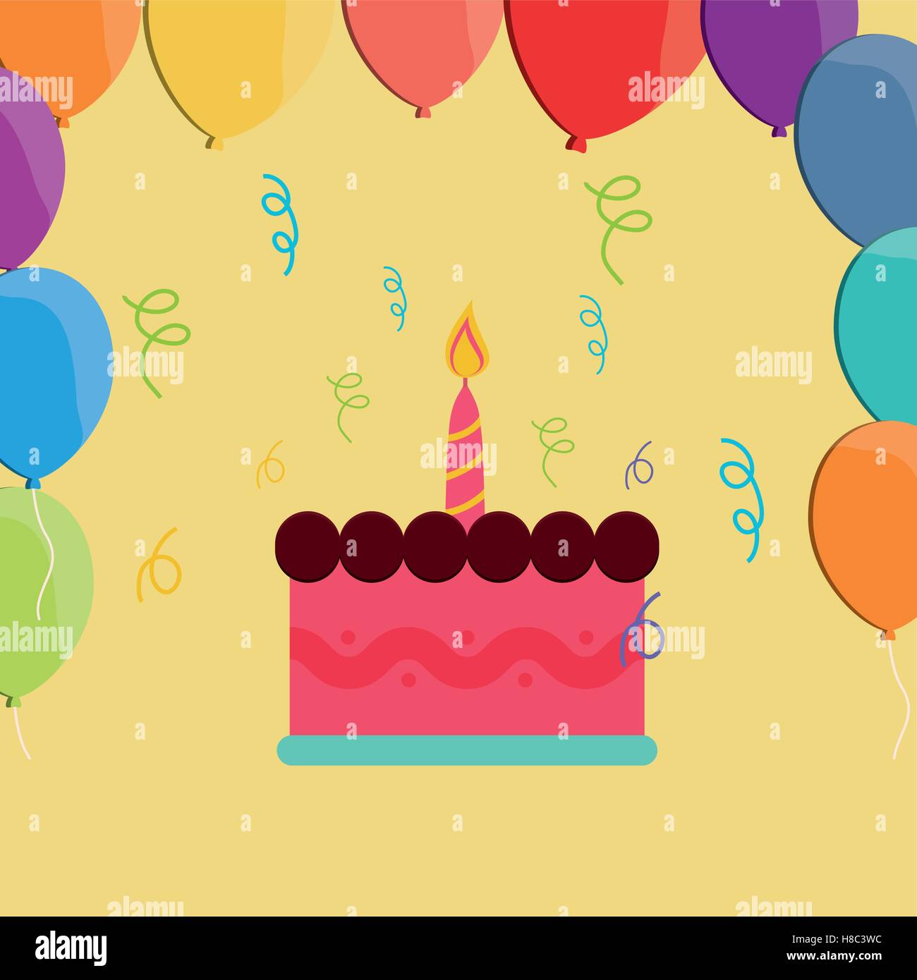Happy birthday cake Stock Vector Image & Art - Alamy