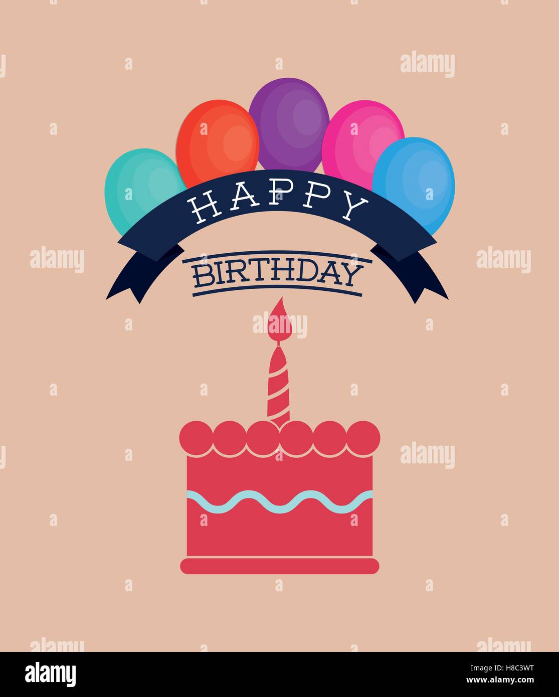 Happy birthday cake Stock Vector Image & Art - Alamy
