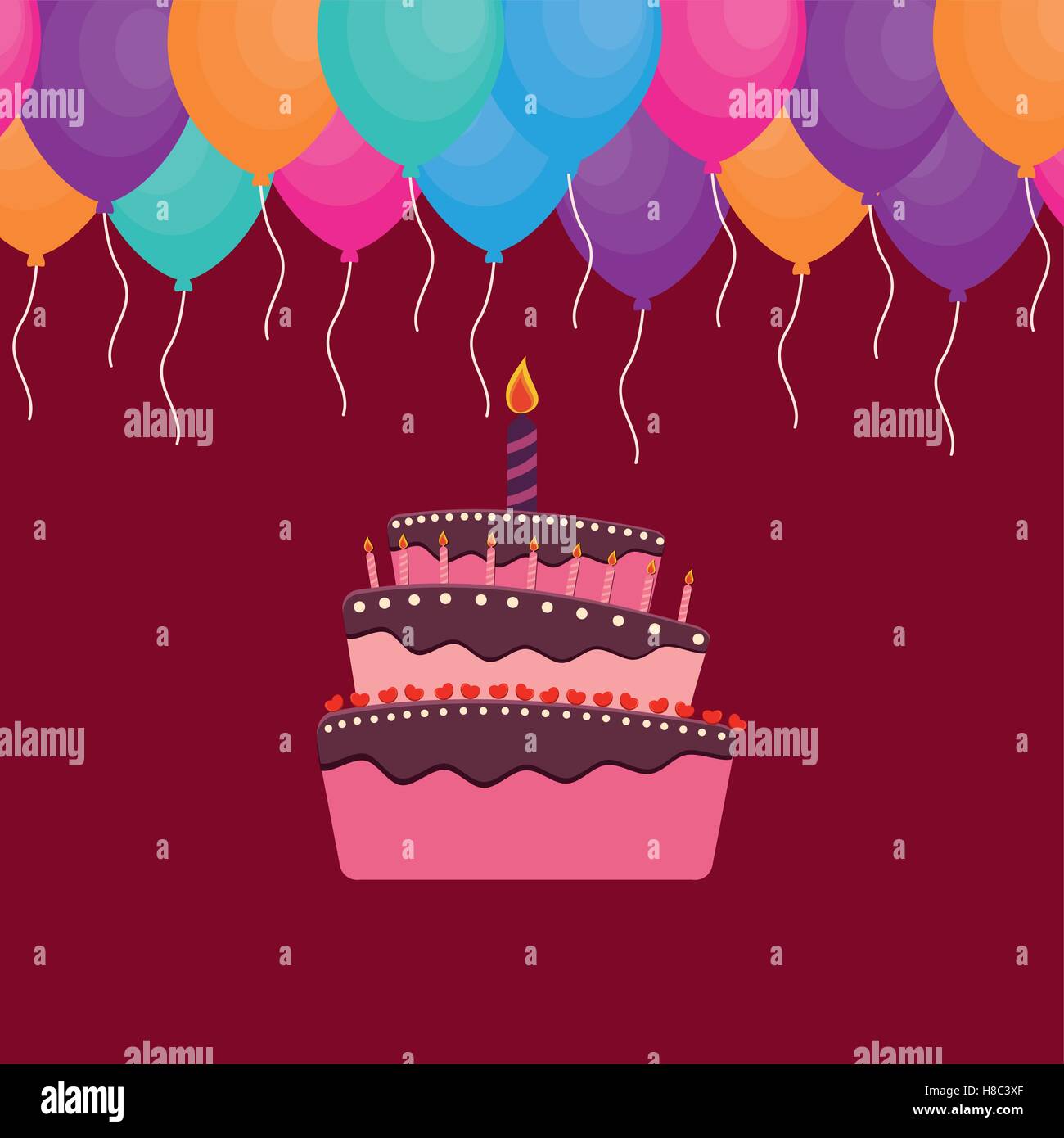 Happy birthday cake Stock Vector Image & Art - Alamy