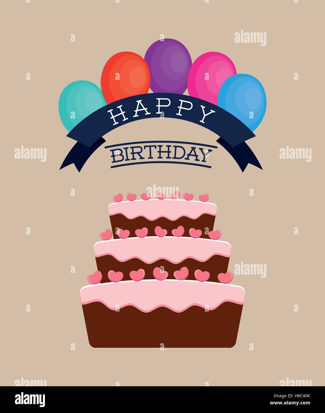 Happy birthday cake Stock Vector Image & Art - Alamy