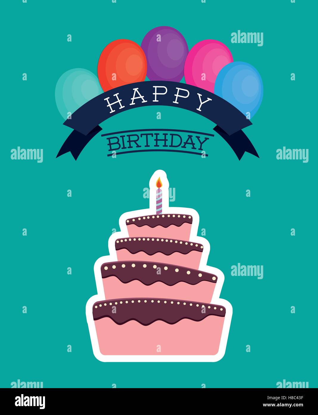 Happy birthday cake Stock Vector Image & Art - Alamy