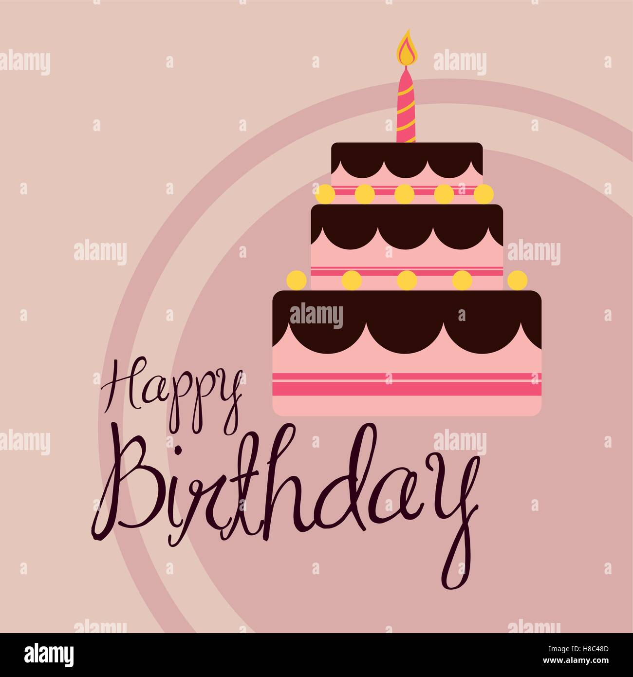 Happy birthday cake Stock Vector Image & Art - Alamy