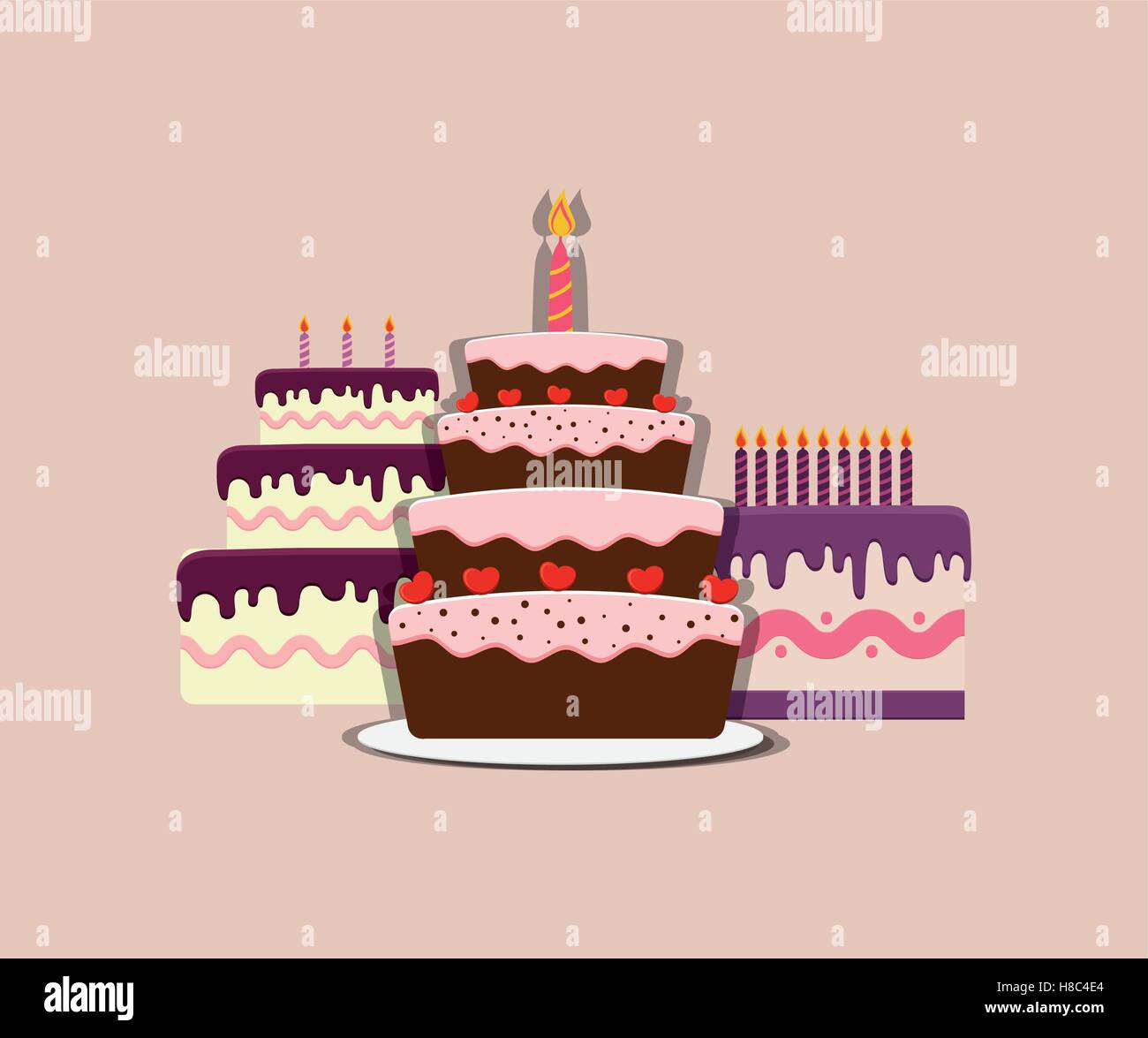 Happy birthday cake Stock Vector Image & Art - Alamy