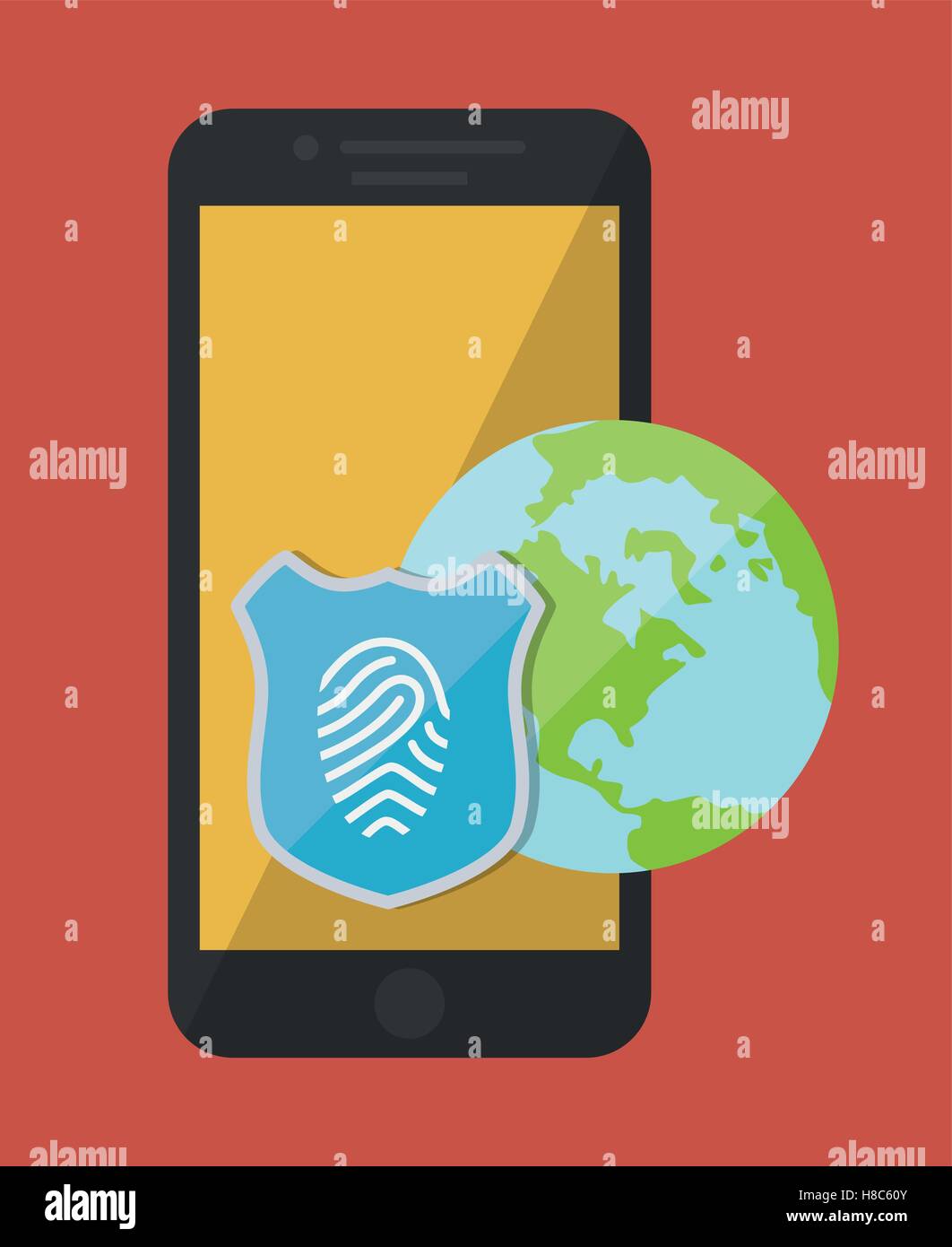 Smartphone and security system design Stock Vector Image & Art - Alamy