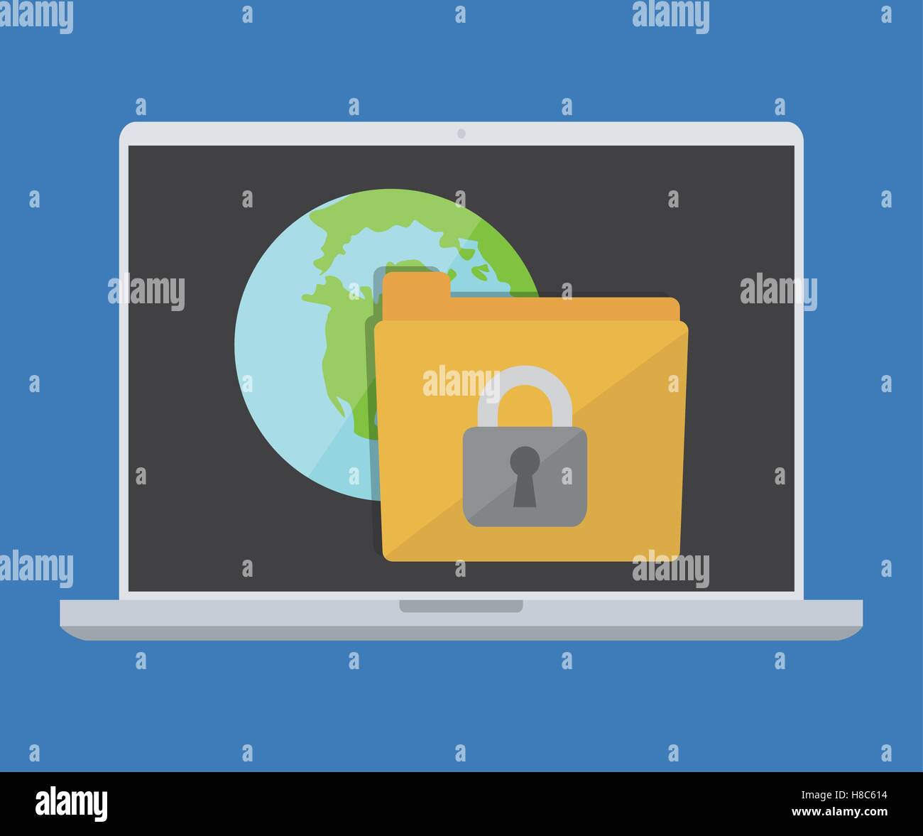 Laptop and security system design Stock Vector Image & Art - Alamy