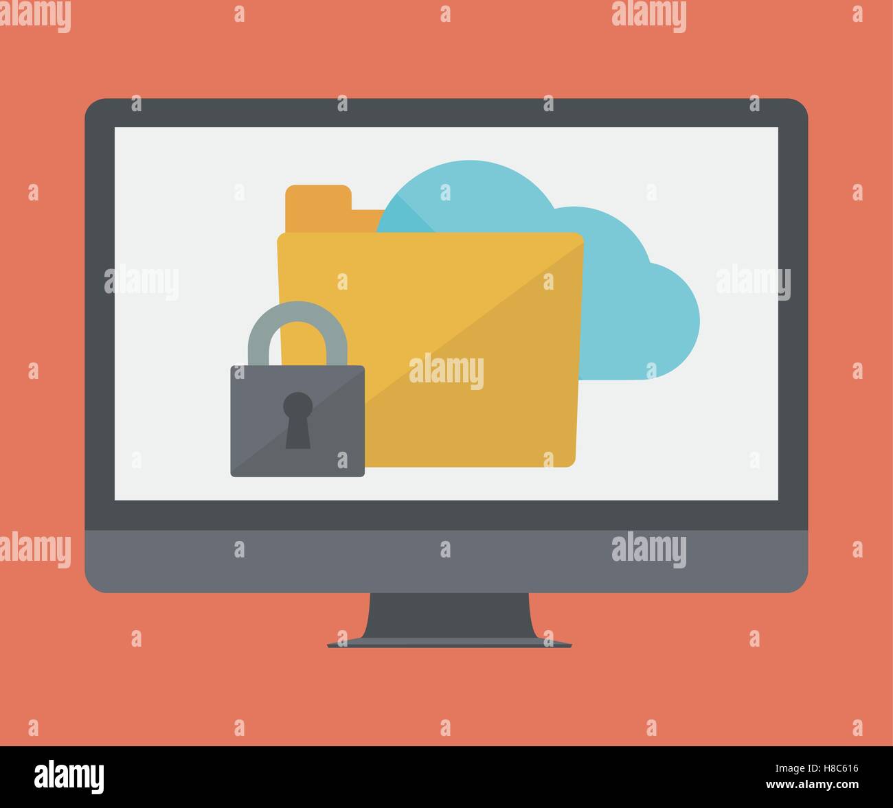 Computer and security system design Stock Vector Image & Art - Alamy