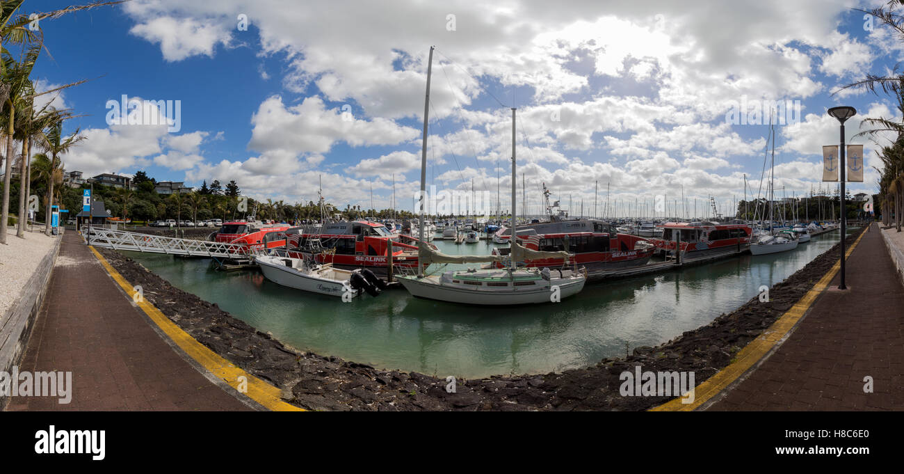 Sealink Pine Harbour ferries at the Pine Harbour Marina in Beachlands Stock Photo