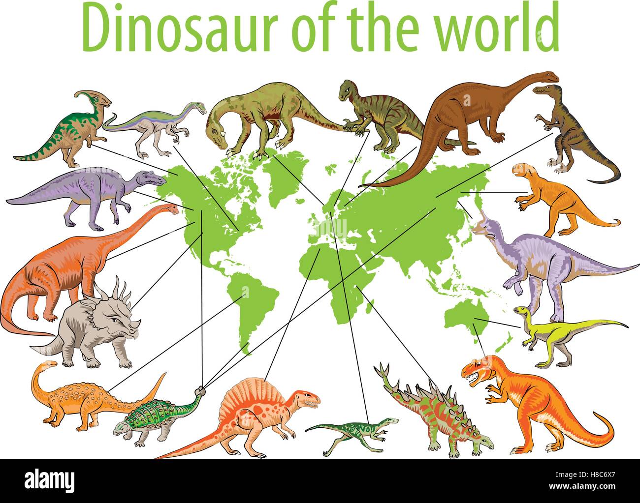 Vector illustration of Dinosaur World Stock Vector