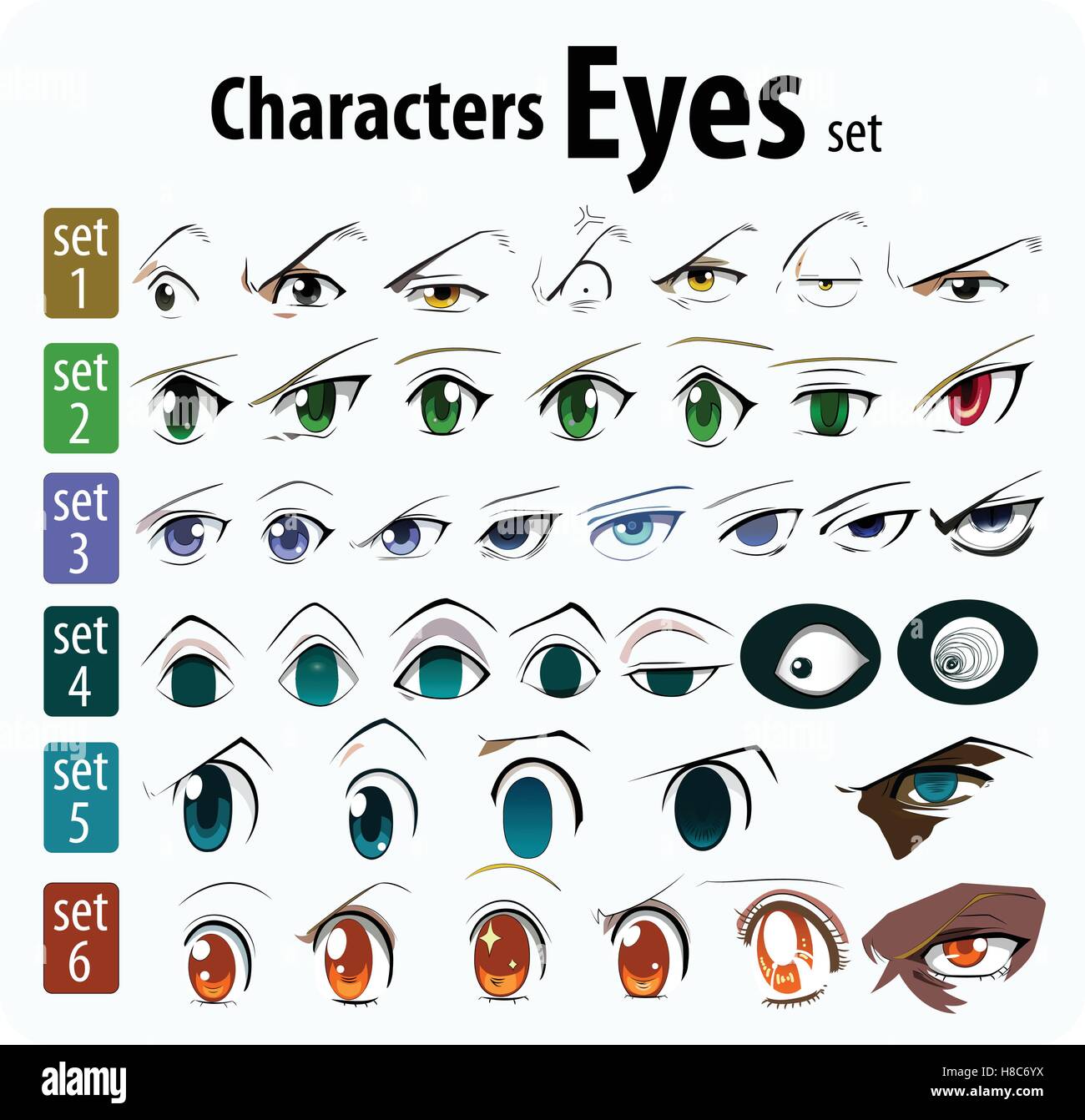 set of cartoon characters for the eyes Stock Vector Image & Art Alamy