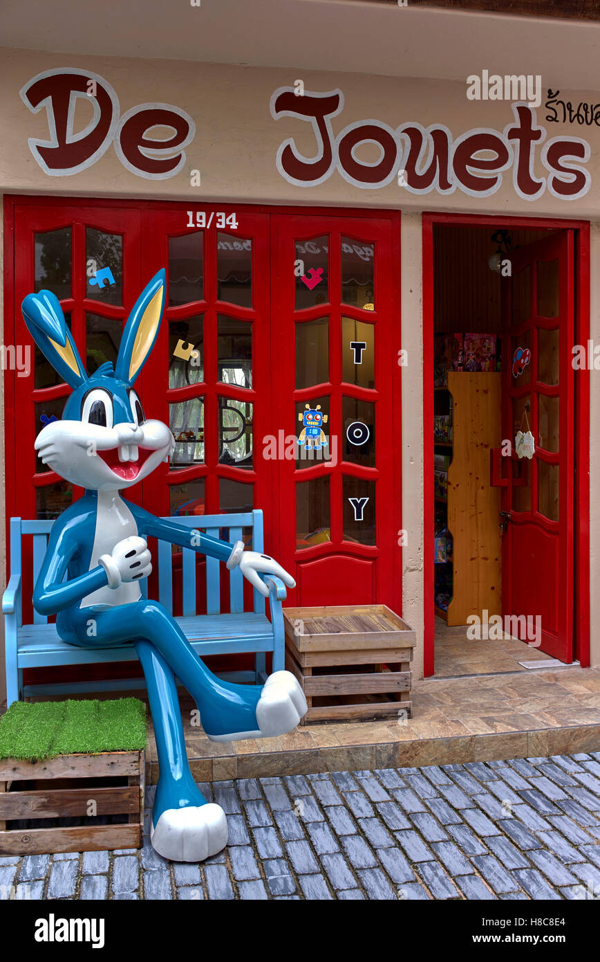Bugs Bunny cartoon character used as a toy shop advertisement Stock Photo