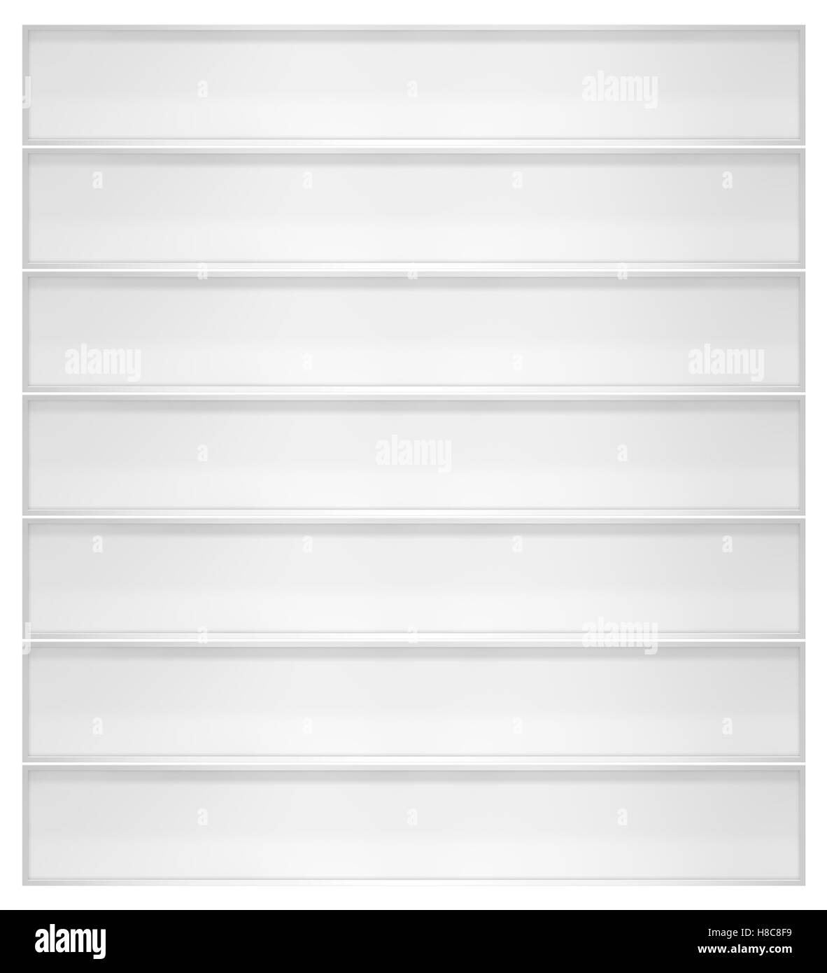 Empty white bookshelf Stock Photo Alamy