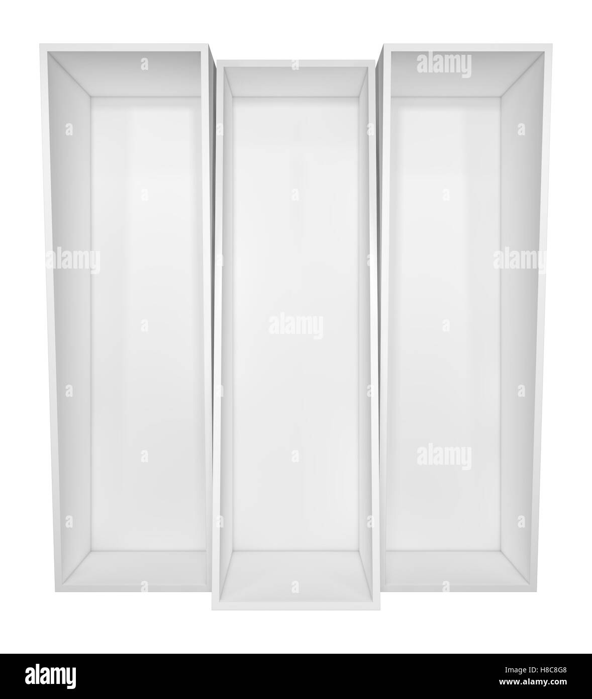 Empty white bookshelf Stock Photo Alamy
