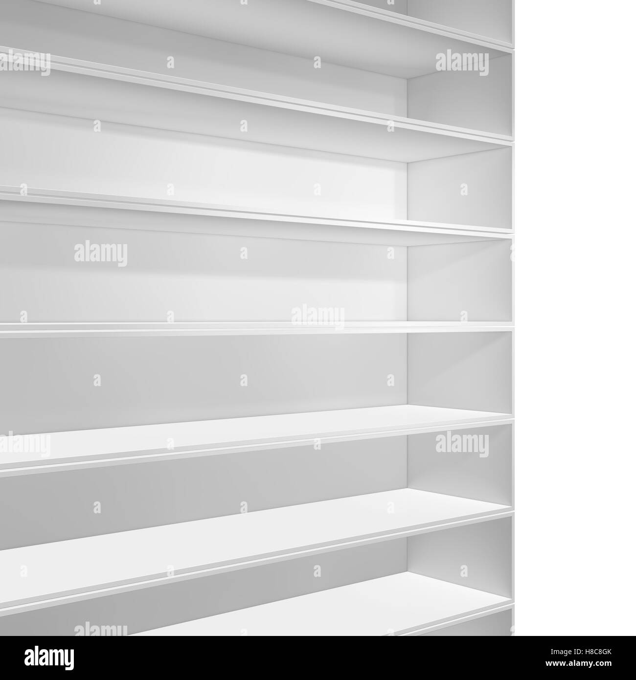 Empty white bookshelf Stock Photo Alamy