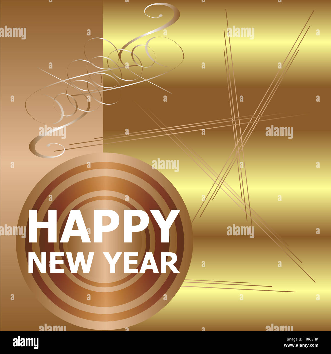 Happy New Year lettering Greeting Card Stock Photo - Alamy