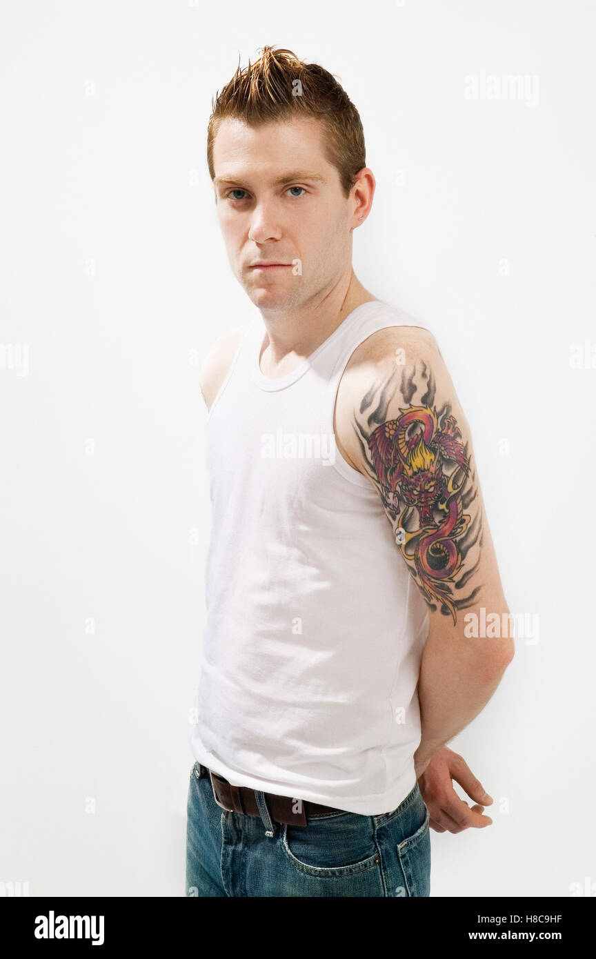 Tattoo man (tie) hi-res stock photography and images - Alamy