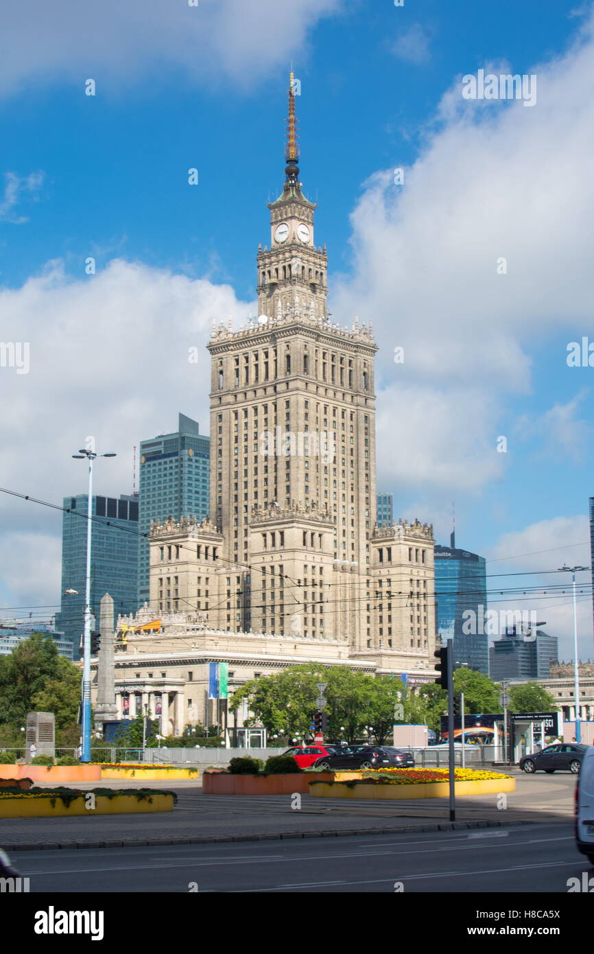 WARSAW, POLAND - JUNE 16: Palace of Culture and Science in Warsaw. This is the tallest and most famous building in Polish capito Stock Photo