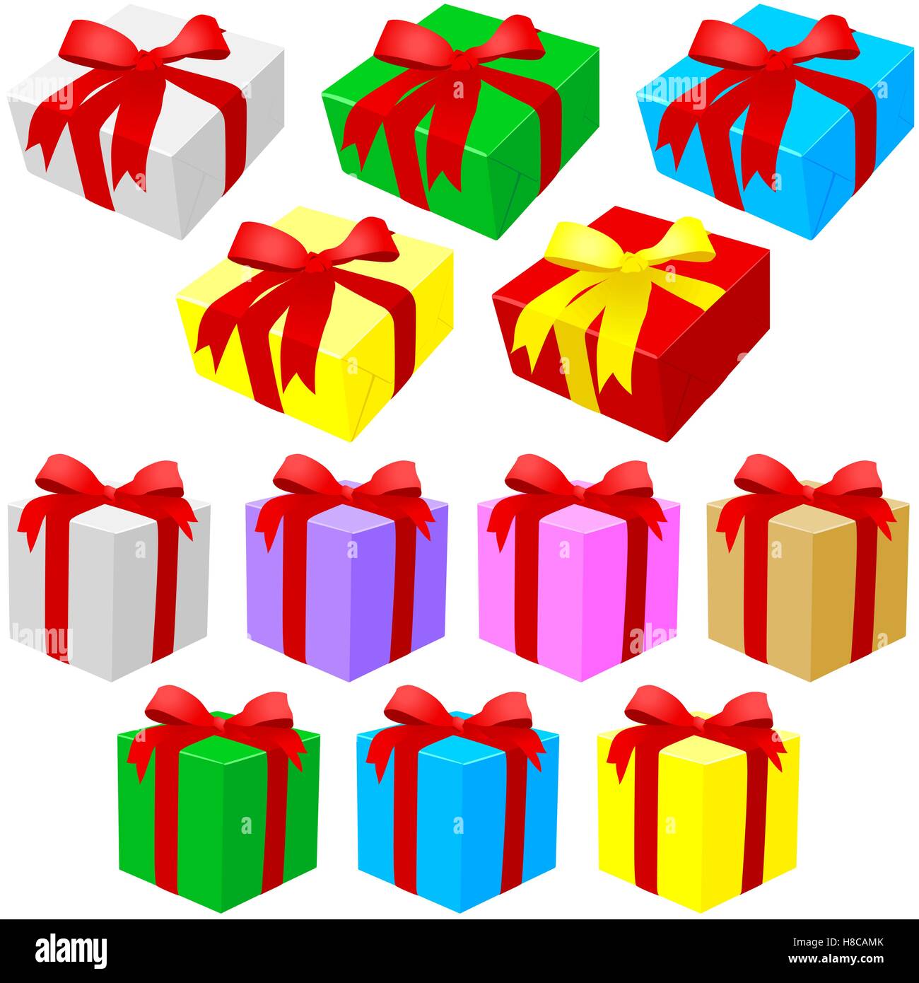 Gift Box Set Stock Vector Image & Art - Alamy
