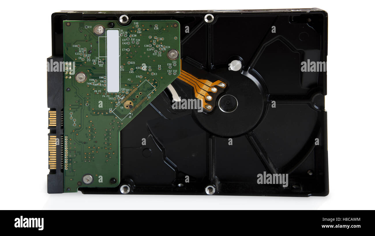 hdd surface closeup recovery file harddisk save record media hardware server Stock Photo